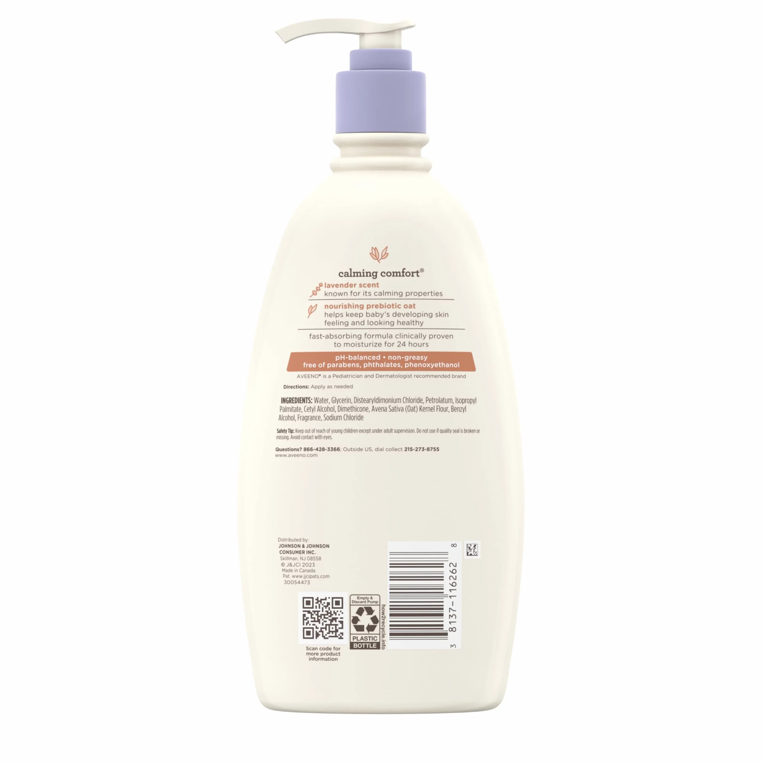 Aveeno kojący balsam komfortowy dla niemowląt, lawenda i wanilia, 18 uncji płynnych Bon Aveeno