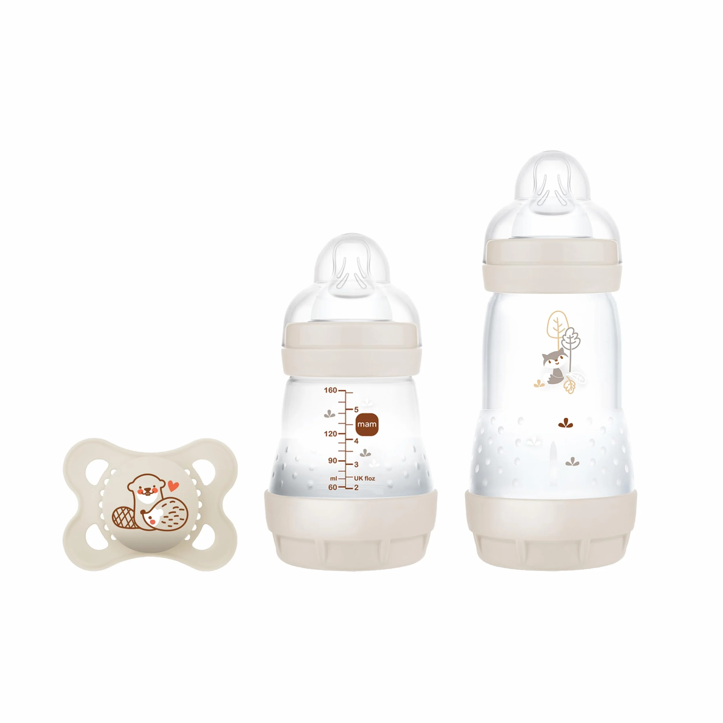 MAM Easy Start Anti-Colic zestaw startowy S, pierwsze wyposażenie dla niemowląt, z 2 butelkami Anti-Colic (160 ml i 260 ml), w zestawie smoczek rozmiar 1 i smoczek, zestaw upominkowy dla niemowląt, od