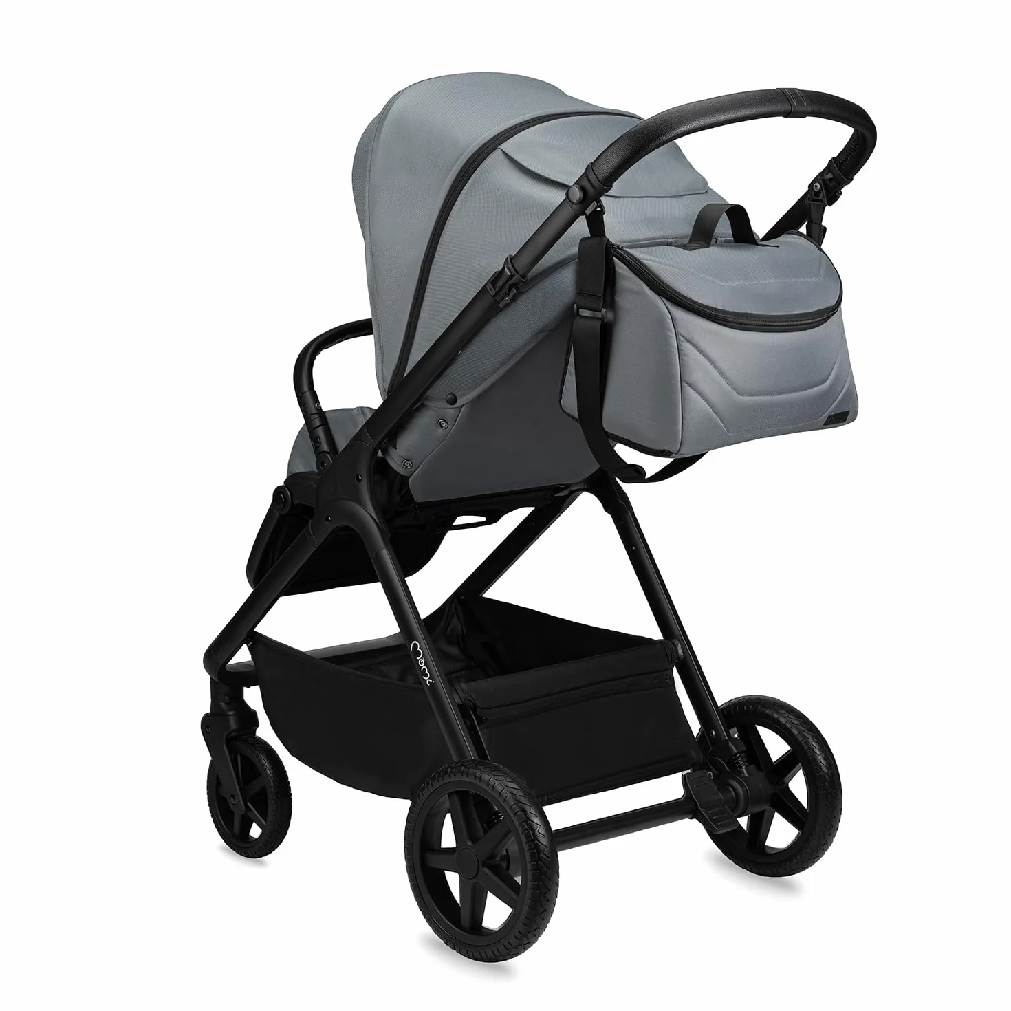 MoMi GISELLE Wózek dziecięcy kombi 2 w 1 z funkcją buggy, 5-punktowy pas bezpieczeństwa, od 1. dnia życia, do 22 kg masy ciała (wózek), kosz na zakupy, materac, ochrona przed deszczem i torba do