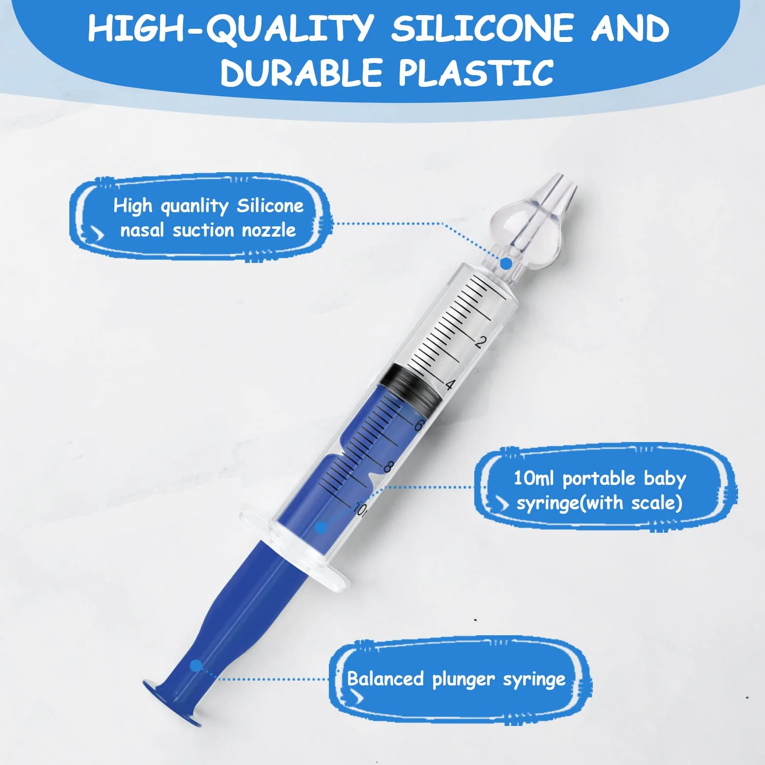 Vicloon Aspirator do nosa, 4 szt. Aspirator do nosa dla niemowląt, irygator do nosa dla noworodków i małych dzieci, bezpieczny środek do czyszczenia nosa z silikonową końcówką ssącą do nosa