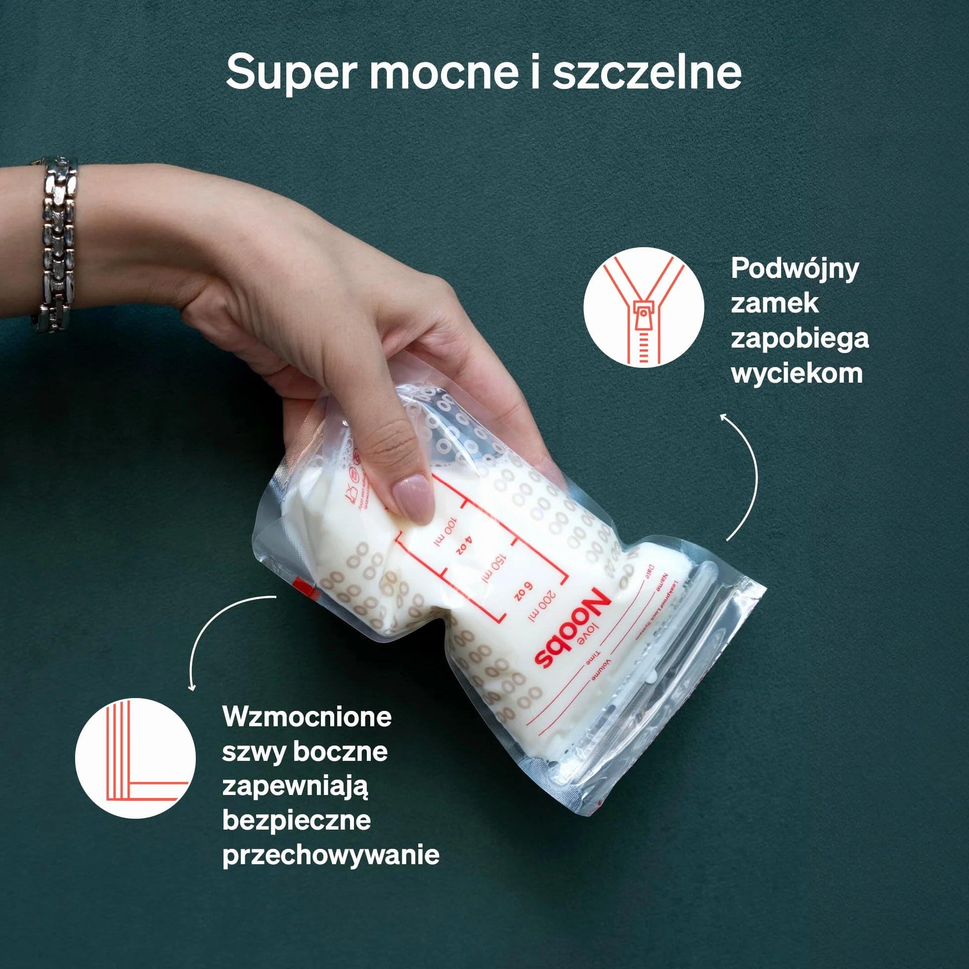 LoveNoobs™, Worki Na Mleko Matki, Łatwe W Użyciu, Do Zamrażania, Wstępnie Sterylizowane, 200 Sztuk – 200 ML, Woreczki Na Mleko Matki Do Karmienia Piersią