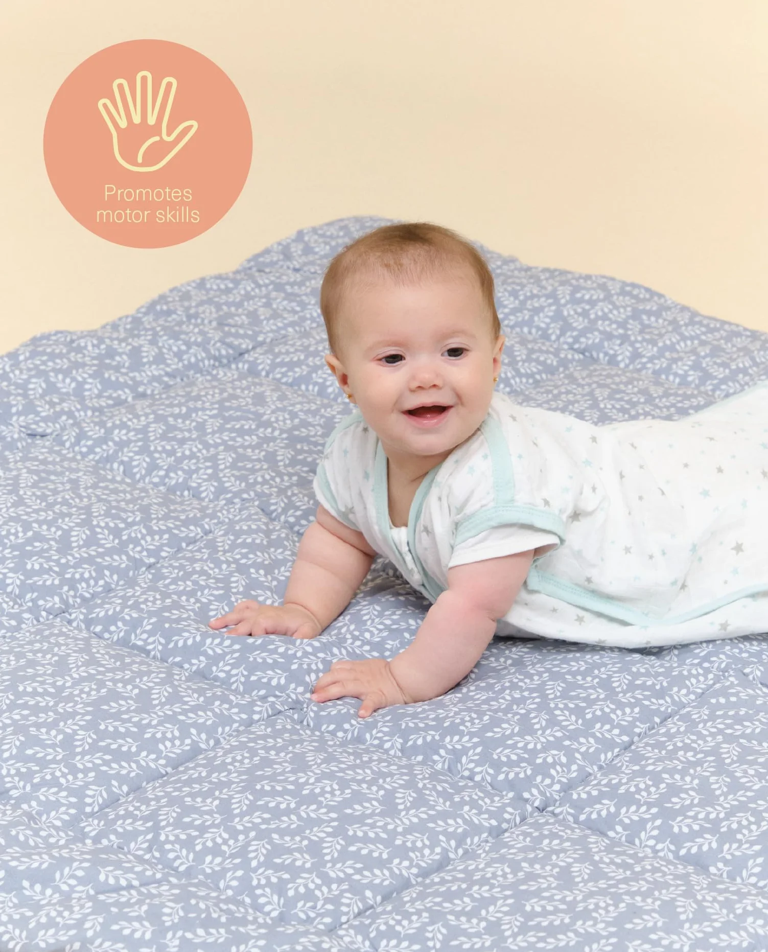 molis&co – kocyk do raczkowania dla niemowląt 120x120 cm, 100% bawełna (Öko-Tex), wielofunkcyjny, gruby i miękki, idealny jako kocyk dla niemowląt i koc do zabawy