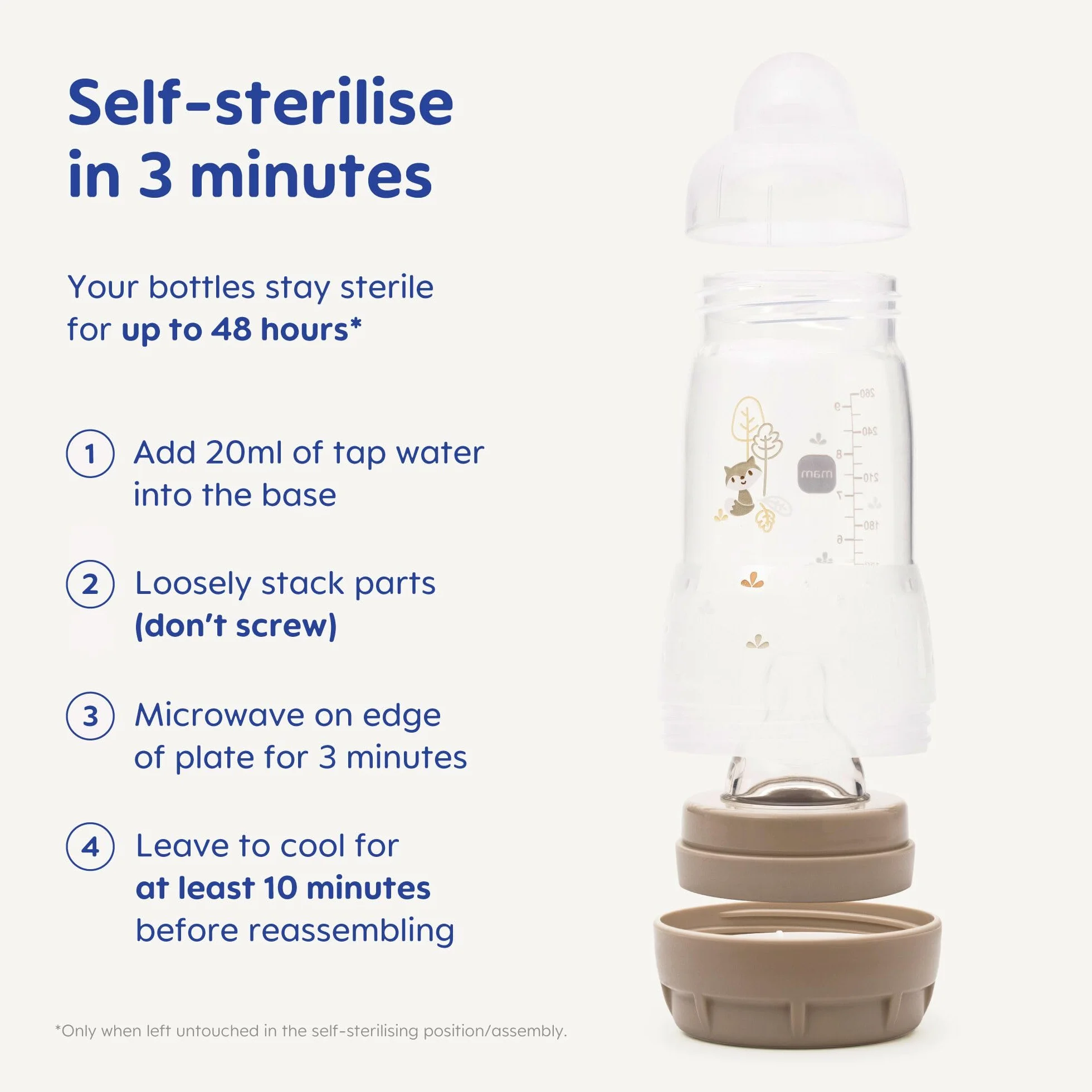 MAM Easy Start zestaw startowy do samodzielnego sterylizacji, antykolkowy, zestaw butelek dla noworodków i smoczek, niezbędne dla noworodków, kolor biały (wzory mogą się różnić)