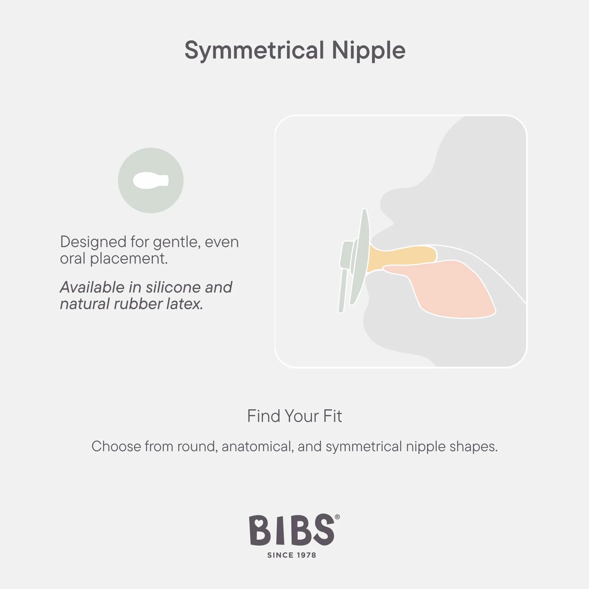 Smoczek BIBS z serii Colour, 2-pak, nie zawiera BPA, Symetryczny kształt gumowej główki. Lateks z kauczuku naturalnego, Wyprodukowano w Danii/EU. Rozmiar 2 (6-18 miesięcy), Sand/Iron