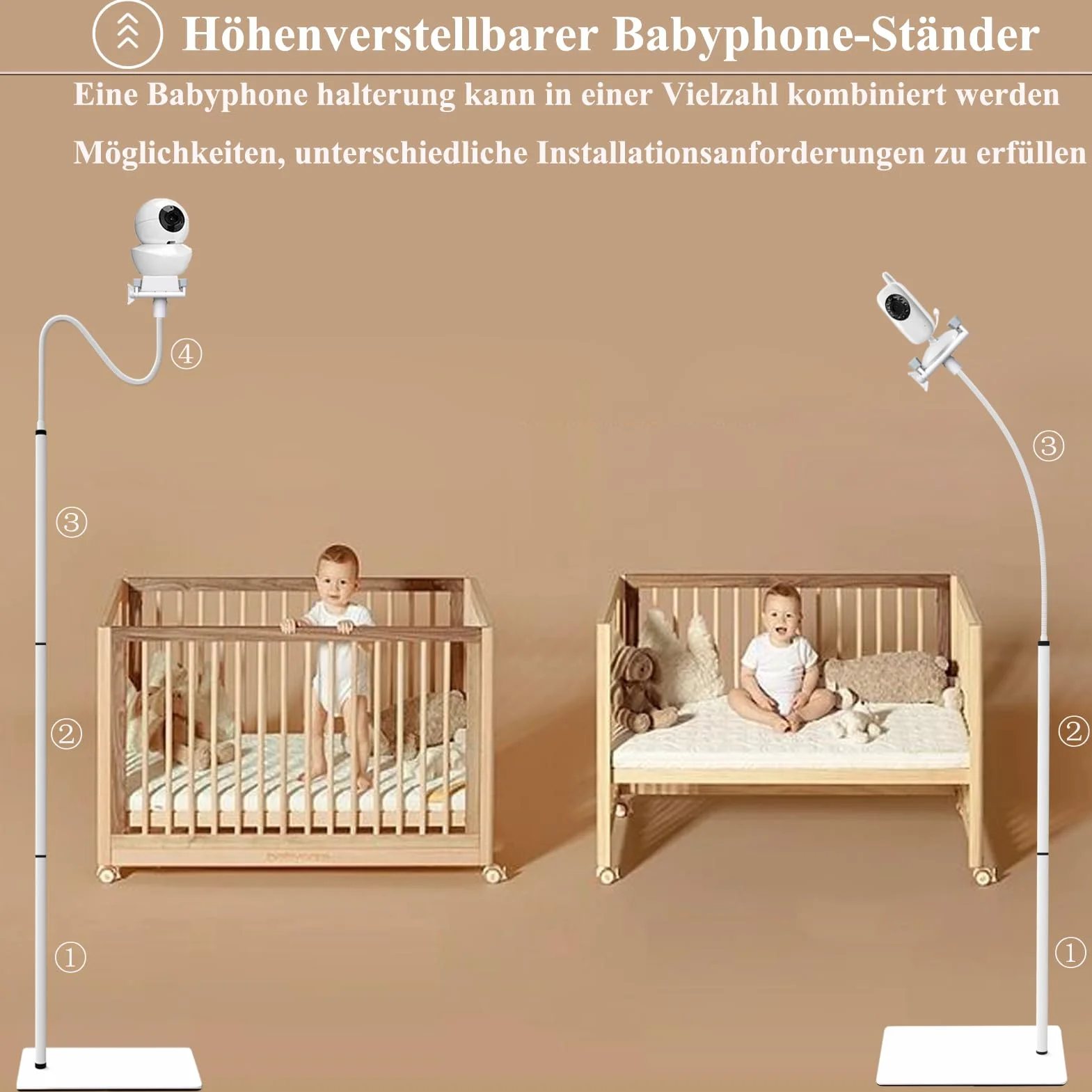 Uchwyt do niani podłogowej Baby Kamera Zgodny z Philips Avent/eufy/GHB/BOIFUN/Hellobaby/NWOUIIAY/TakTark i zgodny z większością kamer do niani elektronicznych