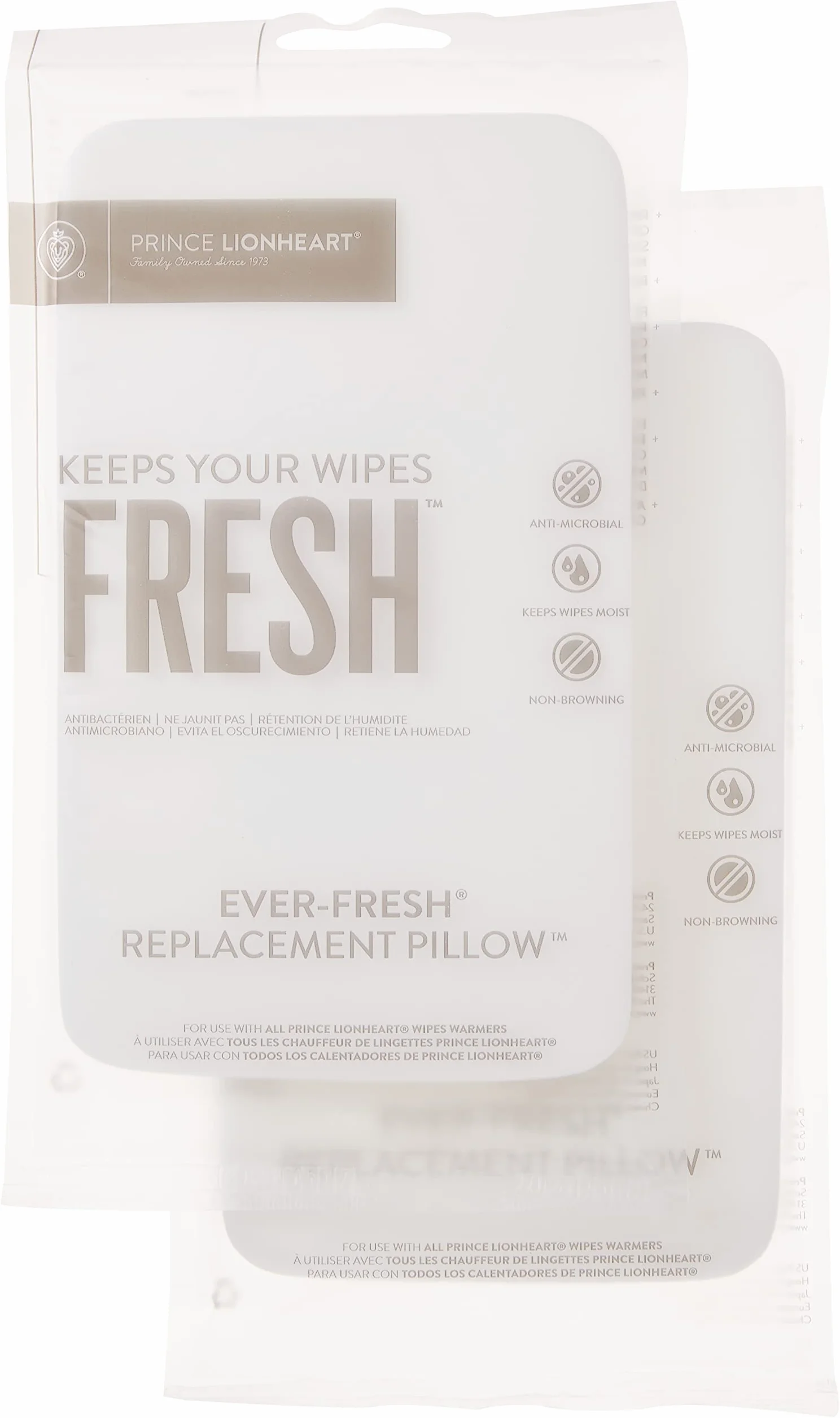Prince Lionheart Ever-Fresh® wymienna poduszka, 2 sztuki, kompatybilna z Prince Lionheart Warmies & EVO Wipes, utrzymuje świeżość i wilgotność chusteczek