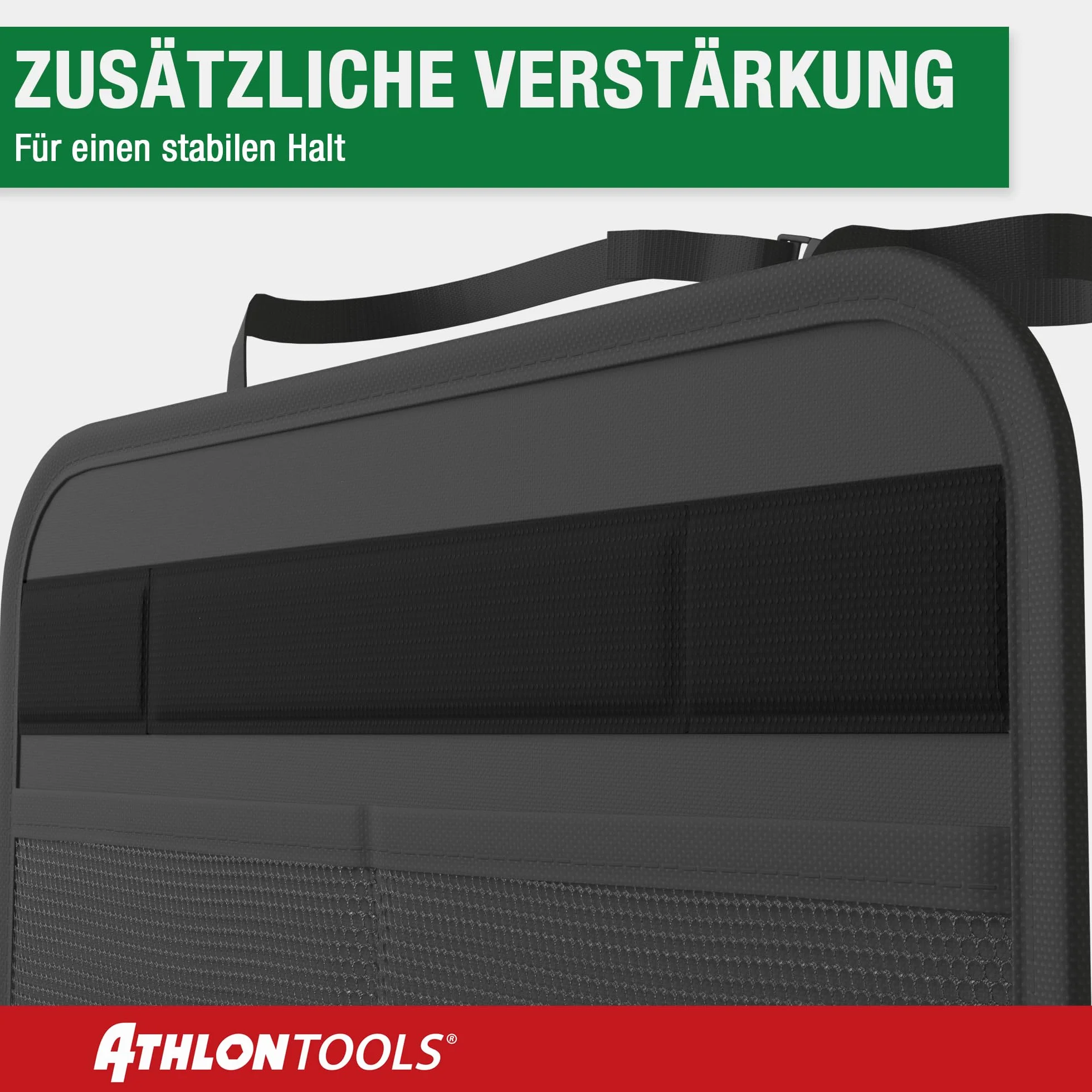 ATHLON TOOLS Mata ochronna na oparcie z powłoką, wzmocniona – z kieszeniami z siatki – odporna na zabrudzenia, łatwa w utrzymaniu i odporna na działanie wody, Czarny - 1 szt.