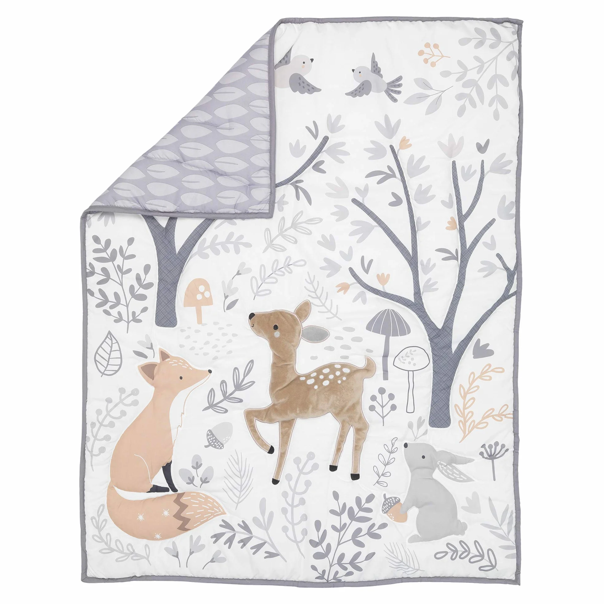 Bedtime Originals Deer Park 3-częściowy zestaw pościeli do łóżeczka dziecięcego szary zwierzęta las