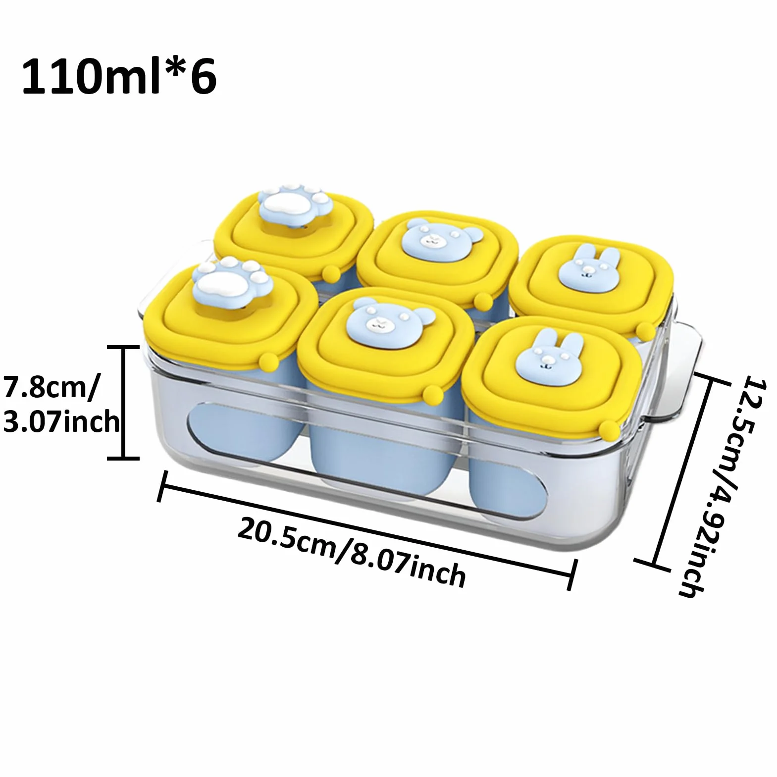 Baby Food Freezer Tray, Foods Storage Mold, 1.97x1.97x2.36 inches Textures Breastmilk Organizer Container, Dishwasher Safe, Silicone Tray for Homemade Purees and Breast Milk Use