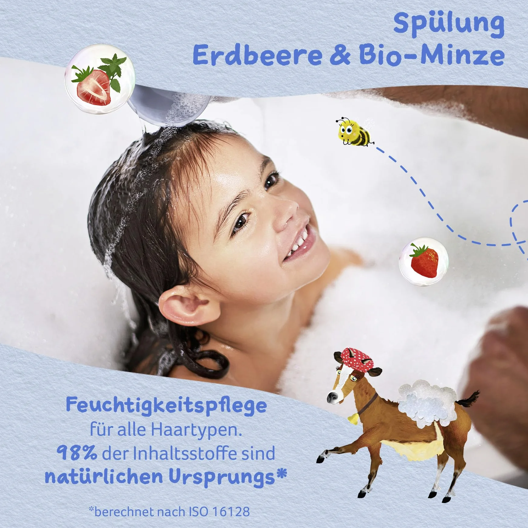 Childs Farm Odżywka dla dzieci 250 ml | truskawka i bio-mięta | wszystkie rodzaje włosów | pielęgnuje i odżywia | Nadaje się do skóry suchej, wrażliwej i skłonnej do atopowego zapalenia skóry
