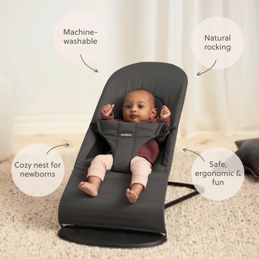 BabyBjörn Balance Soft hamak, materiał/dżersej, Tri-Fabric, ciemnoszary