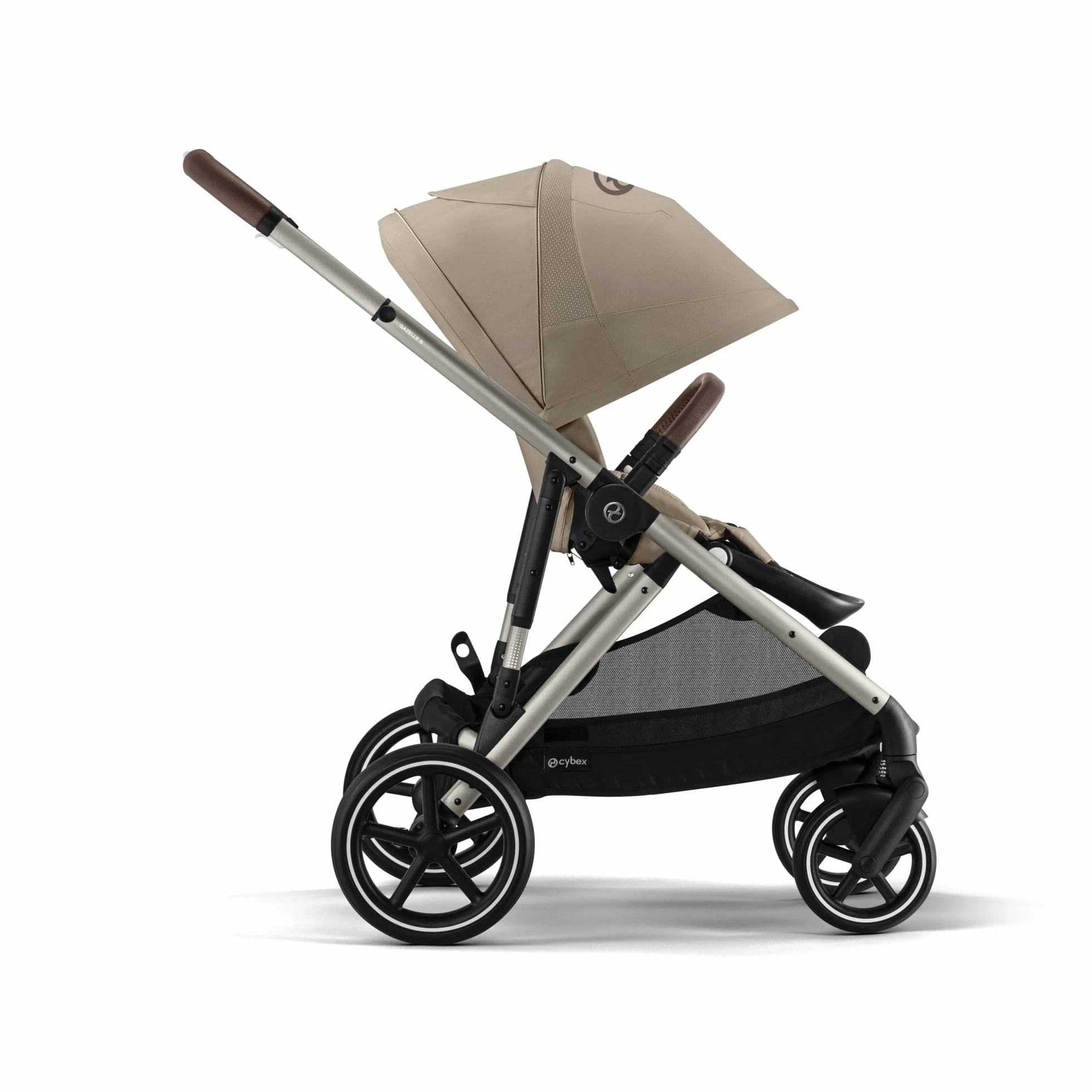CYBEX Gold wózek dziecięcy GAZELLE S, Od urodzenia do ok. 4 lat, Max. 22 kg (tryb pojedynczy) / 2x 22 kg (tryb duo), System All-in-1 z 20+ konfiguracjami, Almond Beige