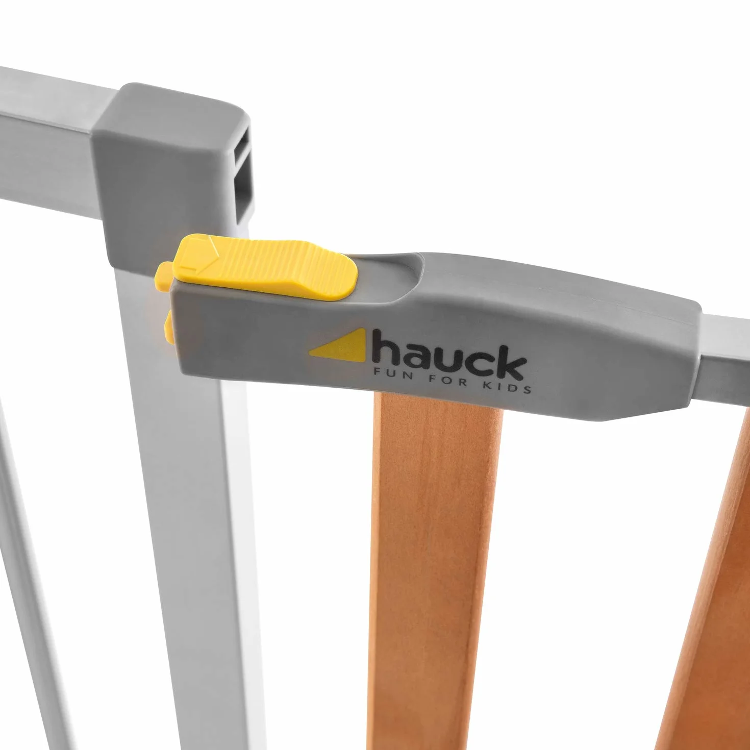 Hauck Brama drzwi/osłona schodów dla dzieci Drewniana blokada 2 Brama bezpieczeństwa z przedłużeniem 9 cm/bez wiercenia/84 - 89 cm szerokość/rozszerzalna/metalowa kratka drewniana