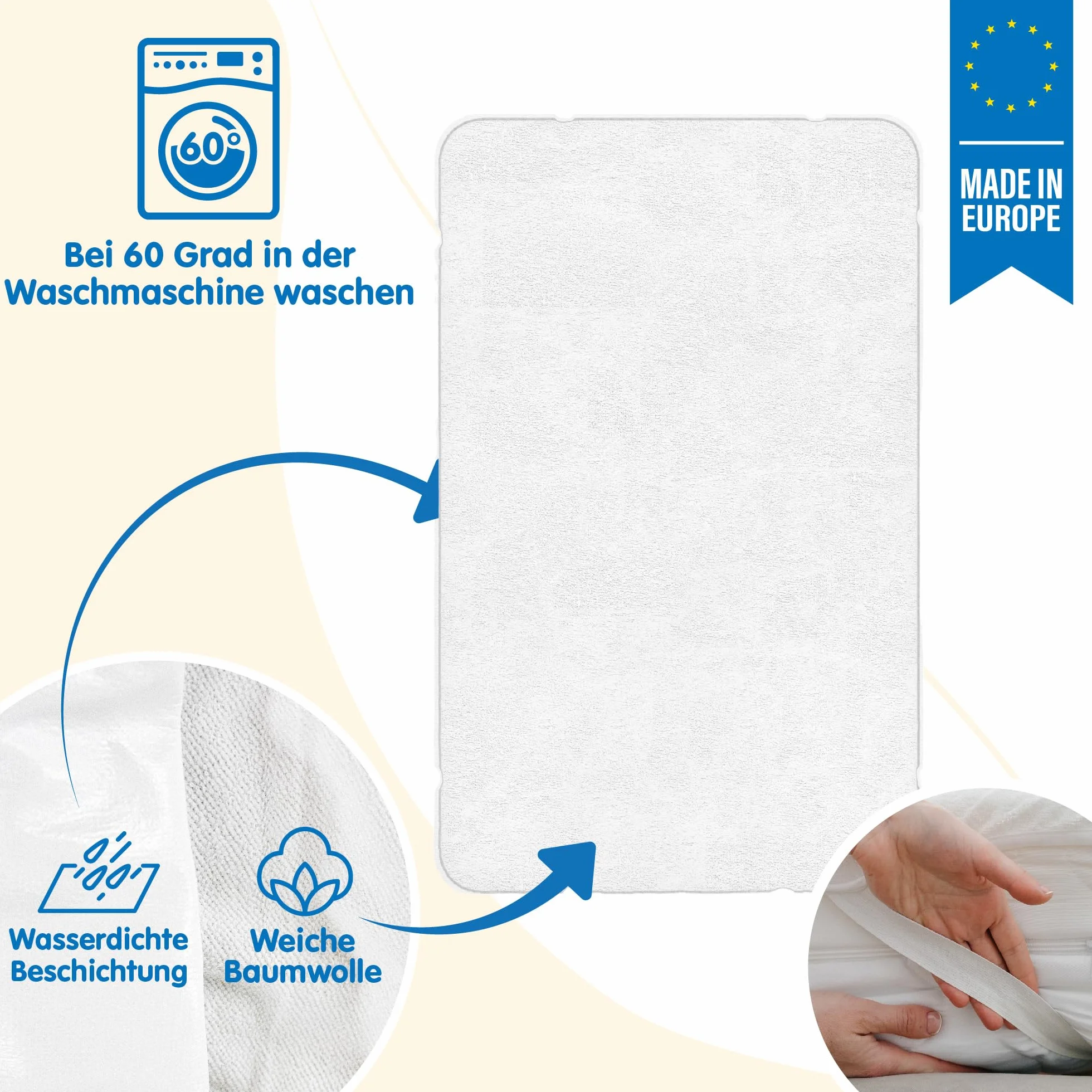 Ochraniacz na materac wodoodporny ochraniacz na materac dziecięcy dla dziecka z nakładką na materac - 160 x 80 cm prześcieradło chroniące przed wilgocią wodoodporny ochraniacz na materac