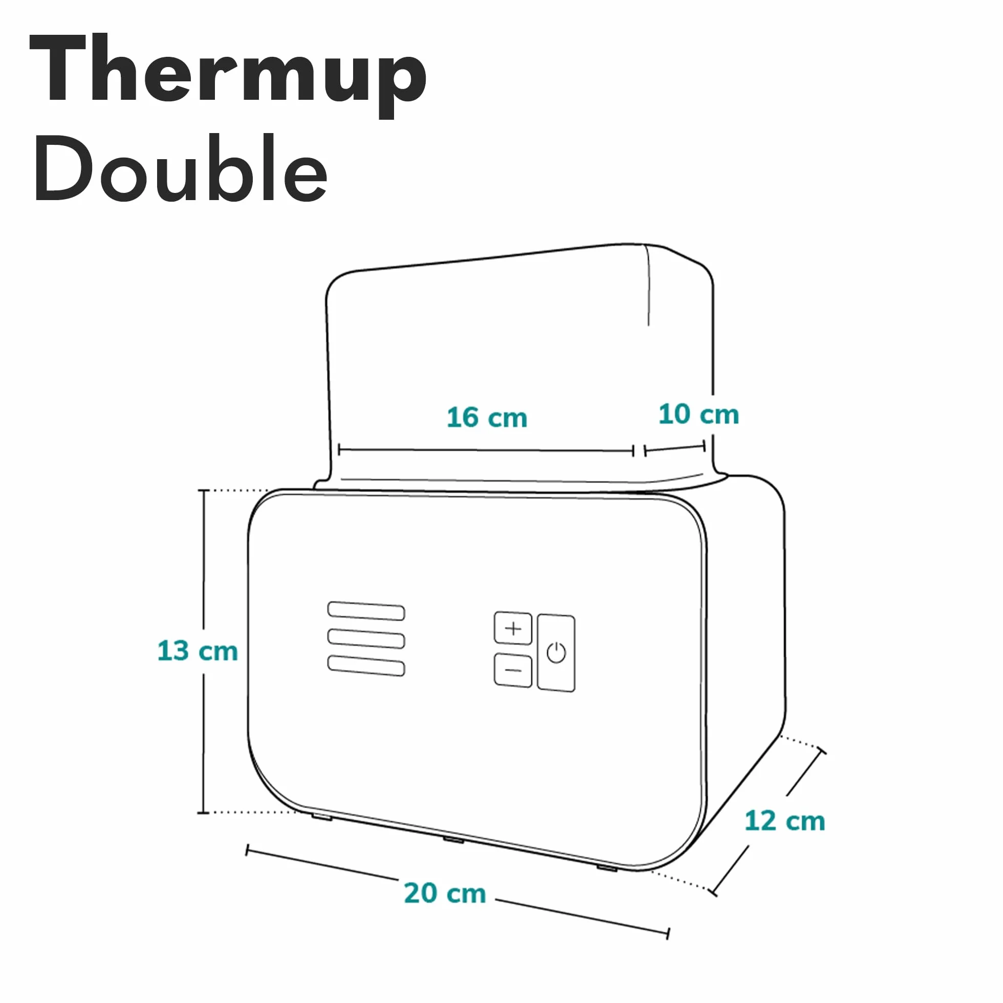 Lionelo C-THERMUP DOUBLE WHITE Podgrzewacz, Biały, ‎13,5 x 20,5 x 22,5 cm; 750 g