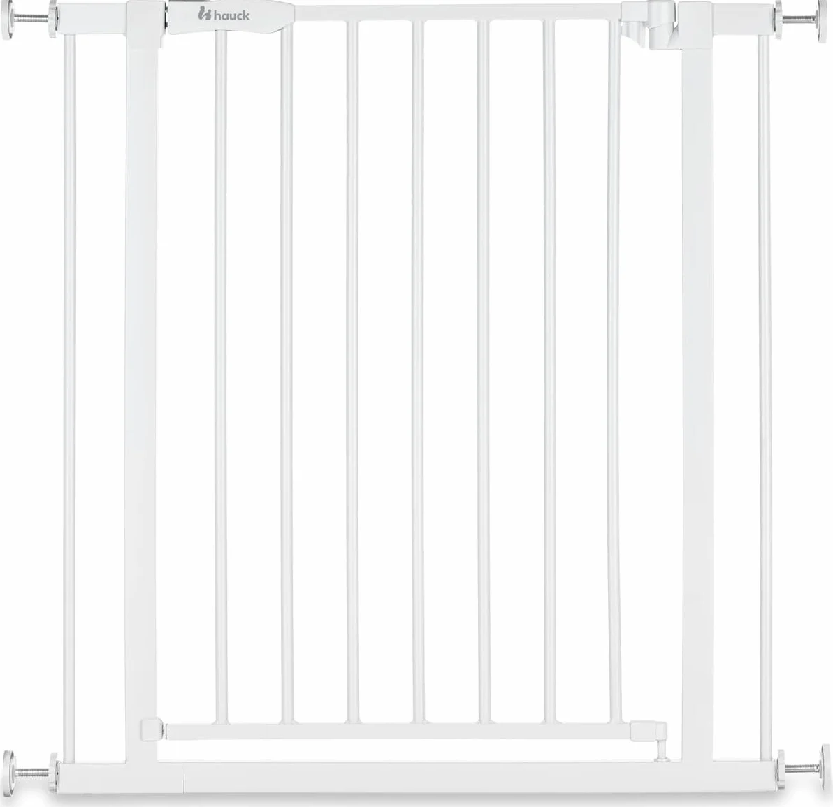 hauck Barierka bezpieczeństwa dla dzieci Open N Stop 2 (szerokość 75-80 cm) - bez wiercenia, 1-ręczne otwieranie dwustronne, zamek ręczny - biały metal