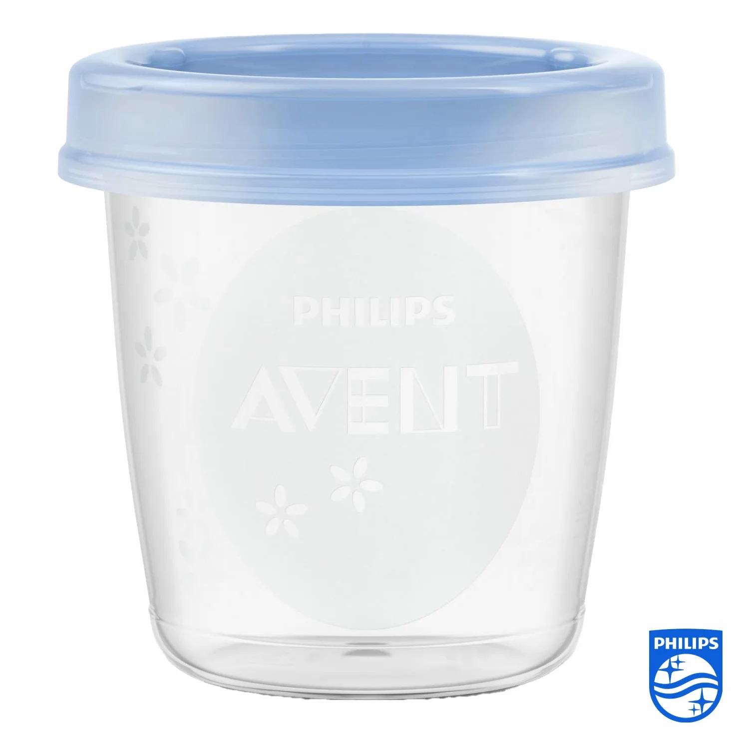 Philips SCF619/05 Kubeczki do Przechowywania, 5 Sztuk, Przezroczysty/Niebieski