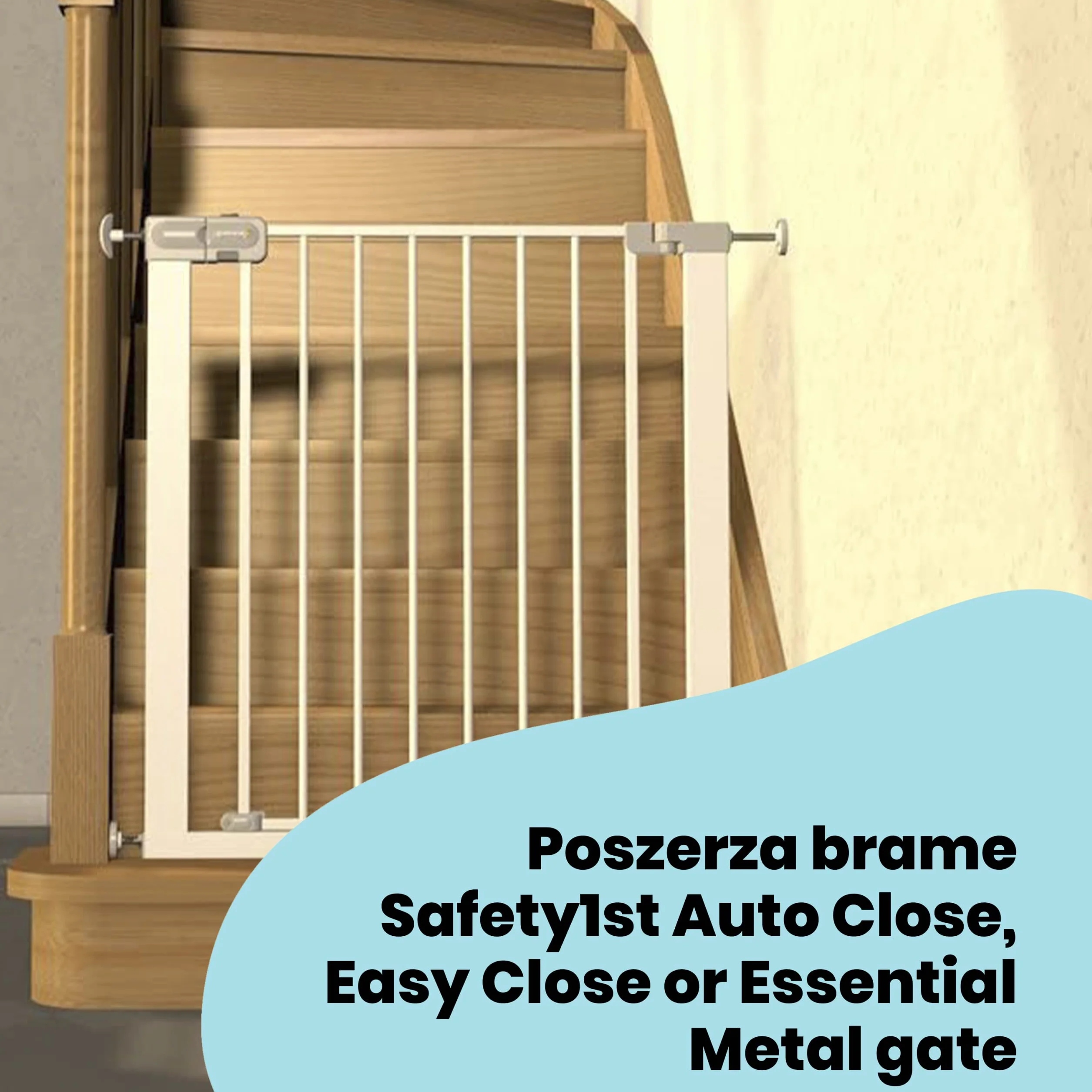 Safety 1st Rozszerzenie wrzeciona Y do automatycznej lub łatwo zamykanej bramki bezpieczeństwa dla dzieci, rozszerzenie bramki na schody, 6 miesięcy - 2 lata, metaliczny biały (zestaw 2 szt.)