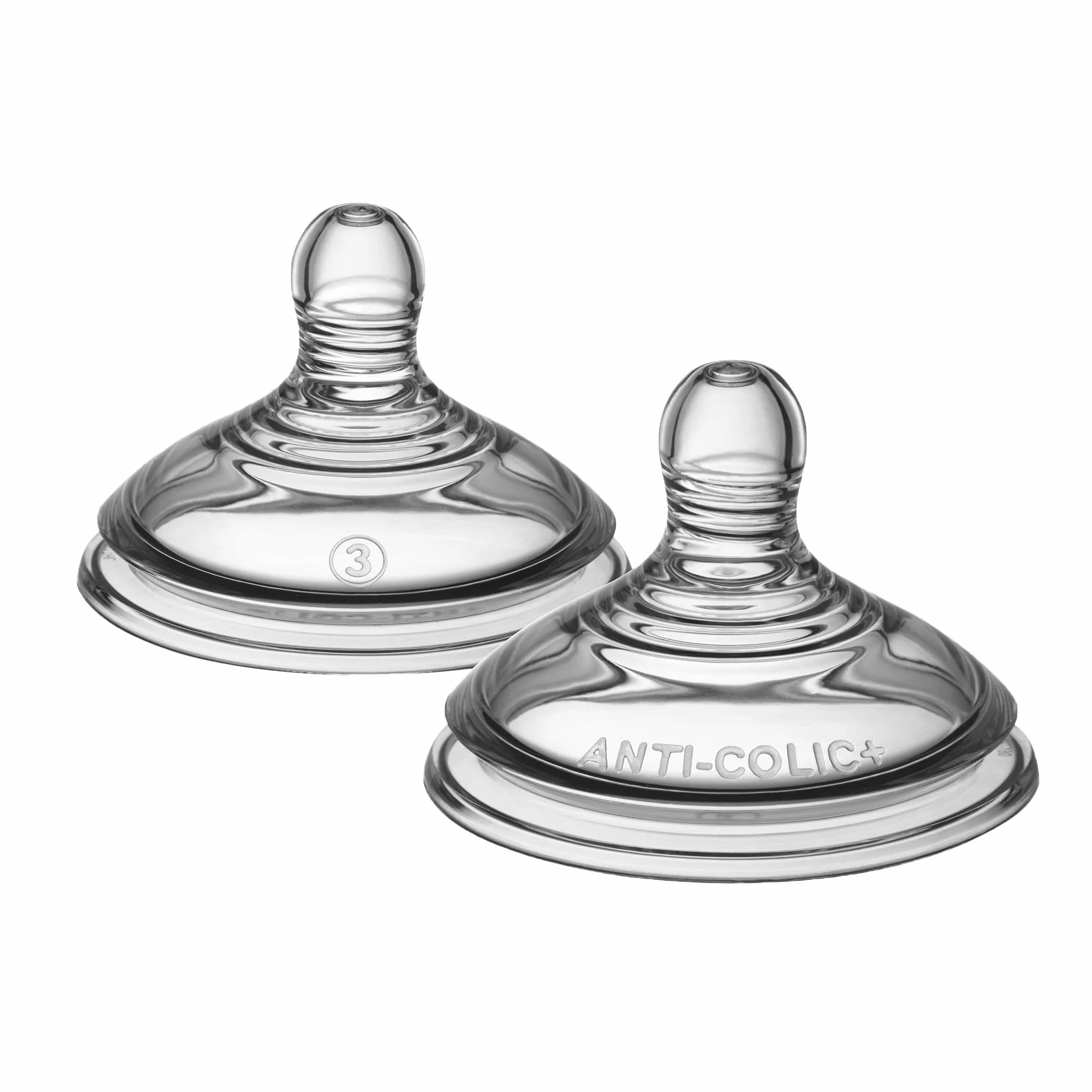 Tommee Tippee Advanced Anti-Colic ssak do butelek dla niemowląt, szybki przepływ, 6+ miesięcy, naturalne zamknięcie, zawór antykoliczny, miękki silikon, 2 sztuki