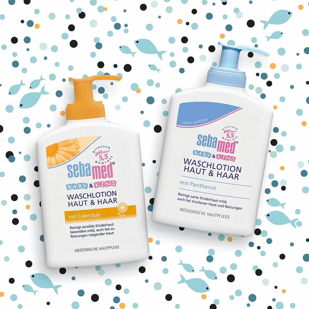 Sebamed Balsam do mycia skóry i włosów dla niemowląt i dzieci, 3 sztuki, łagodnie oczyszcza delikatną skórę dziecka, również w przypadku suchej skóry i podrażnień, 200 ml (3 sztuki)