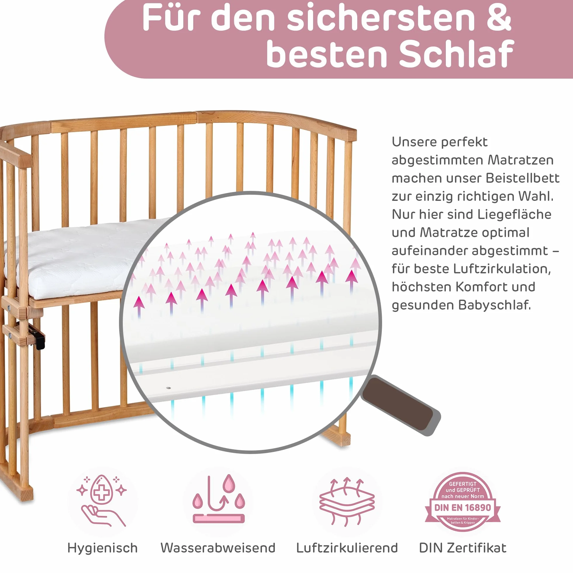 Babybay Core buk olejowane oryginalne lakierowane łóżeczko nocne