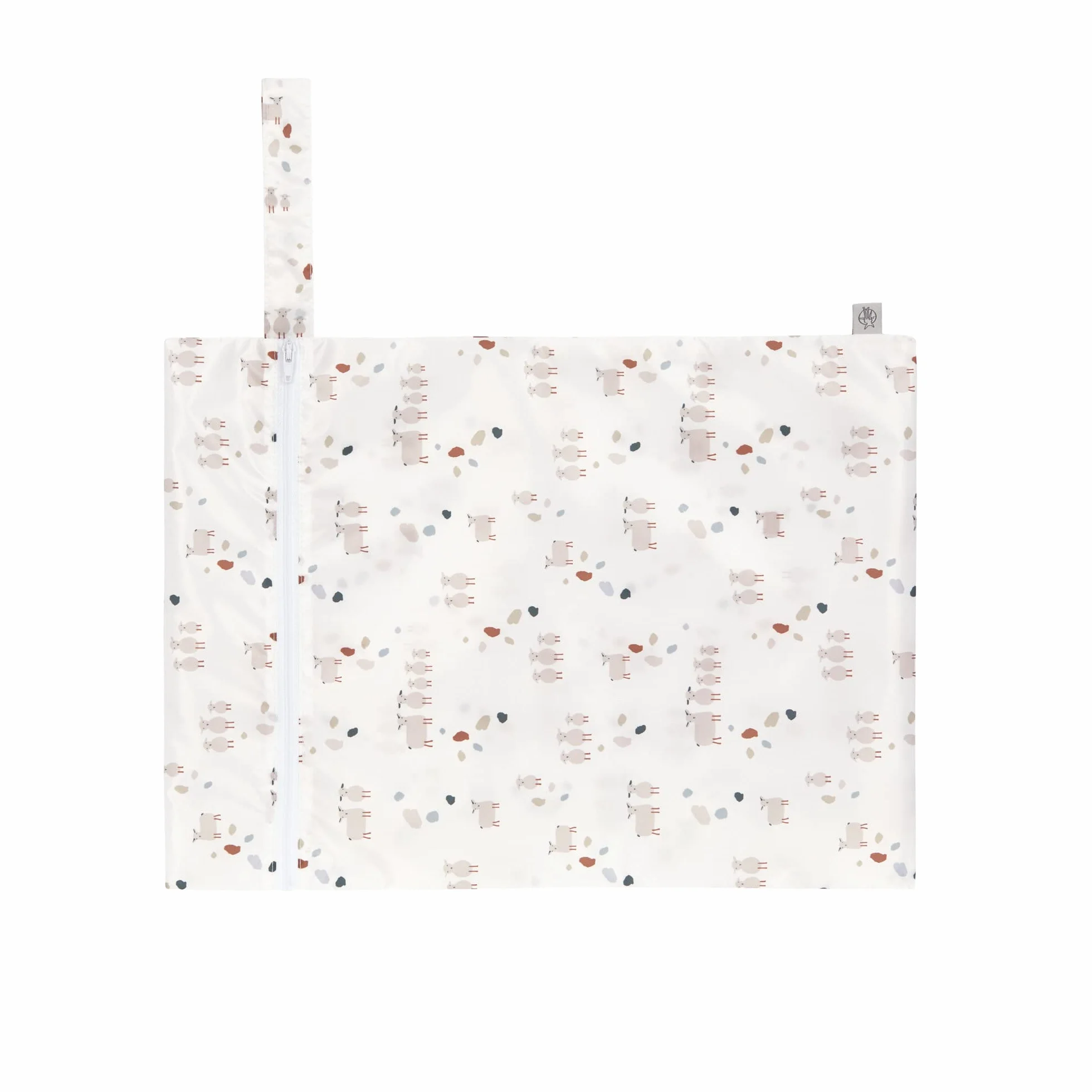 LÄSSIG Torba na mokro wielokrotnego użytku dla dziecka, 2 sztuki/Wet Bag Tiny Farmer Dots/Sheep