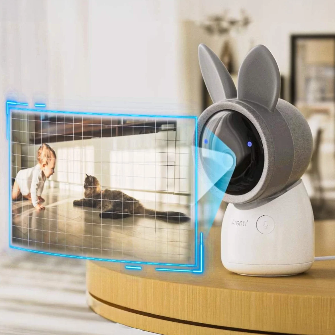 ARENTI AINanny A4 Kit Plus 4 MP video niania niania z ekranem LCD o przekątnej 12,7 cm (5"), funkcja obrotu i pochylenia z funkcją automatycznego śledzenia