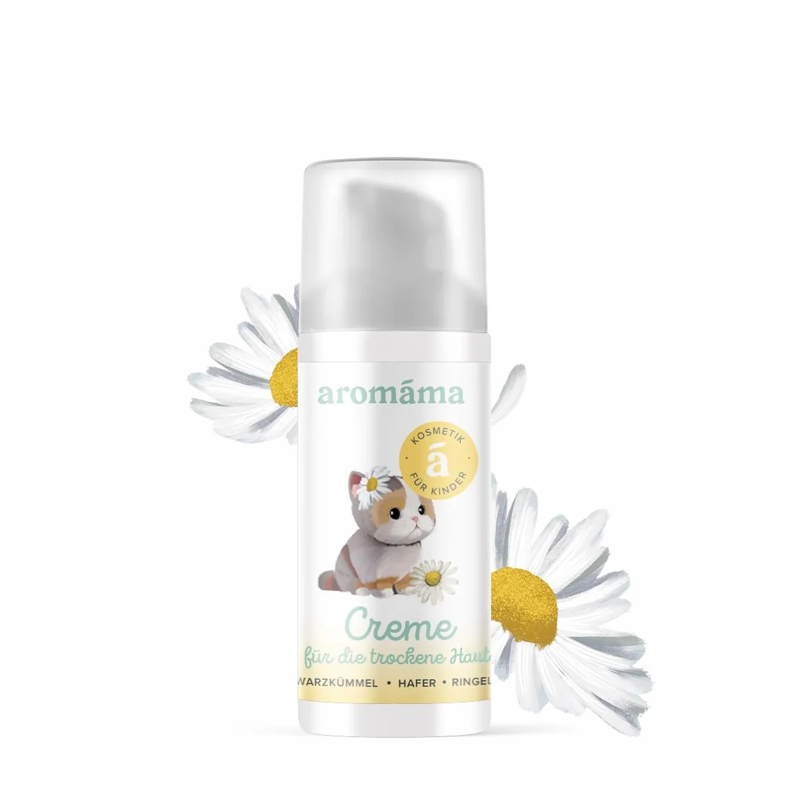 aromáma Dry Skin Cream dla niemowląt i dzieci, naturalny krem nawilżający do twarzy i ciała, do skóry wrażliwej, z nagietkiem, ekstraktem z owsa, pantenolem, olejkiem z czarnuszki i oleju rycynowego