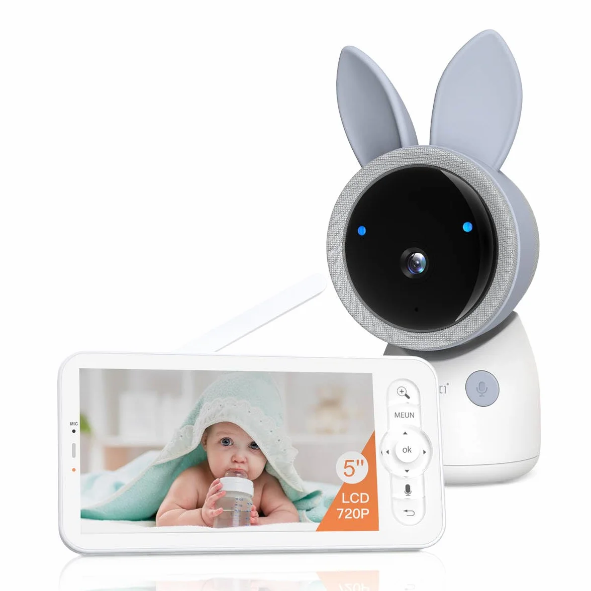 ARENTI AINanny A4 Kit Plus 4 MP video niania niania z ekranem LCD o przekątnej 12,7 cm (5"), funkcja obrotu i pochylenia z funkcją automatycznego śledzenia
