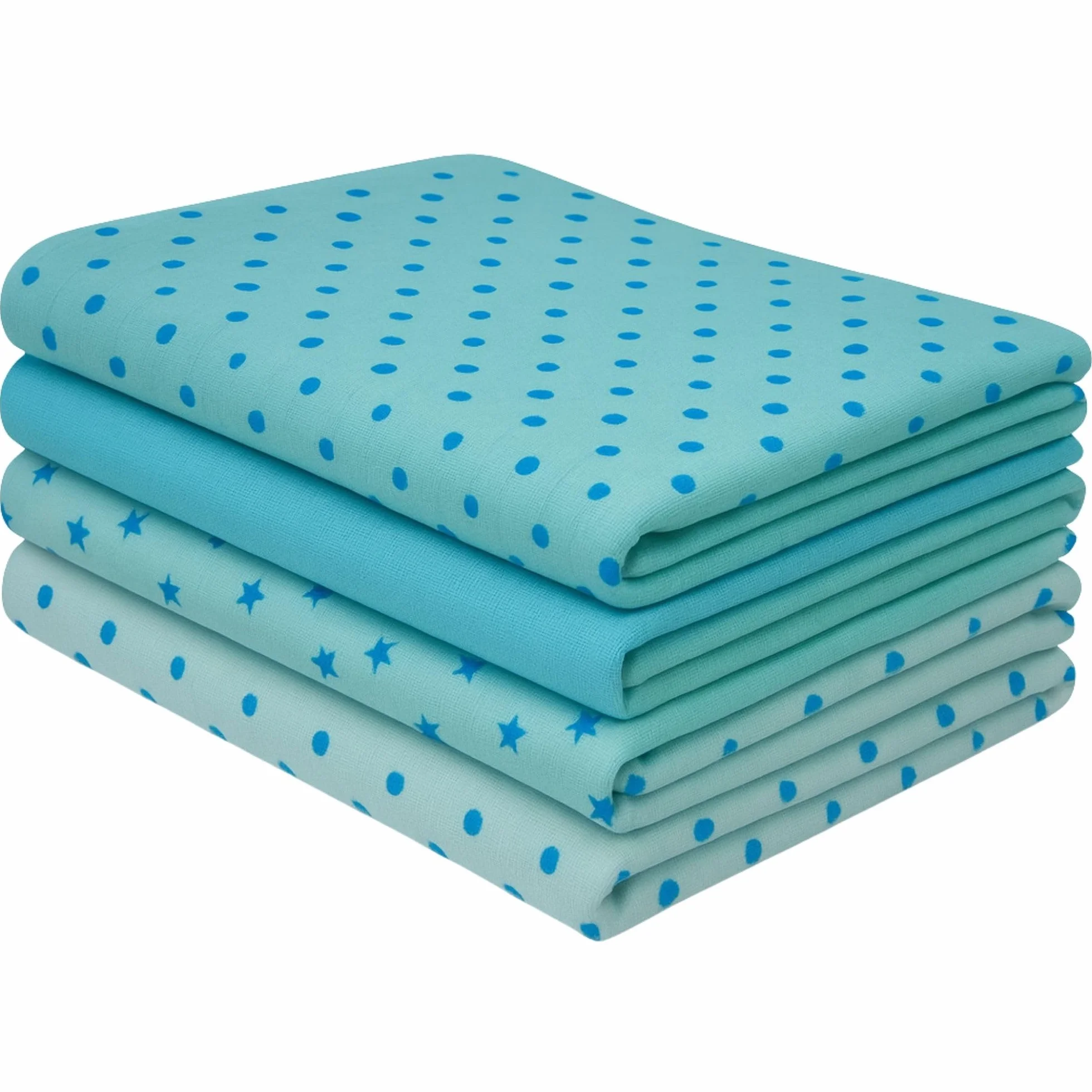 Pieluchy muślinowe, 70 x 70 cm, 5 sztuk, 100% bawełna, certyfikat Öko-Tex® (akwamaryna)