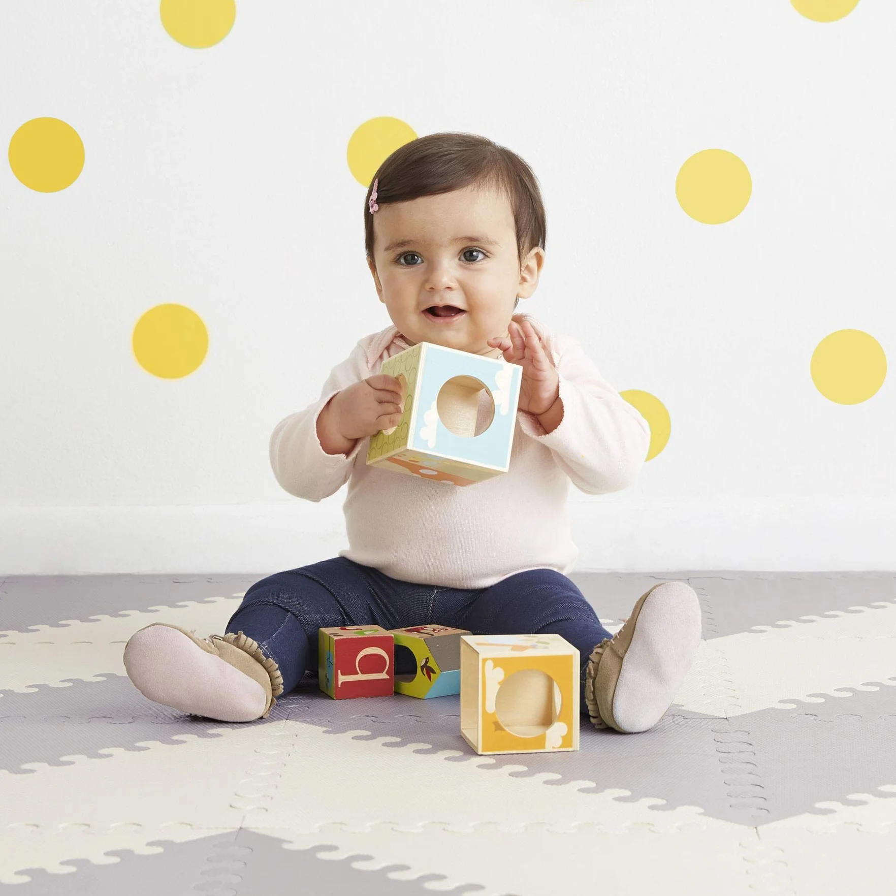 Skip Hop Playspot Geo Foam Floor Tiles, Grey/Cream