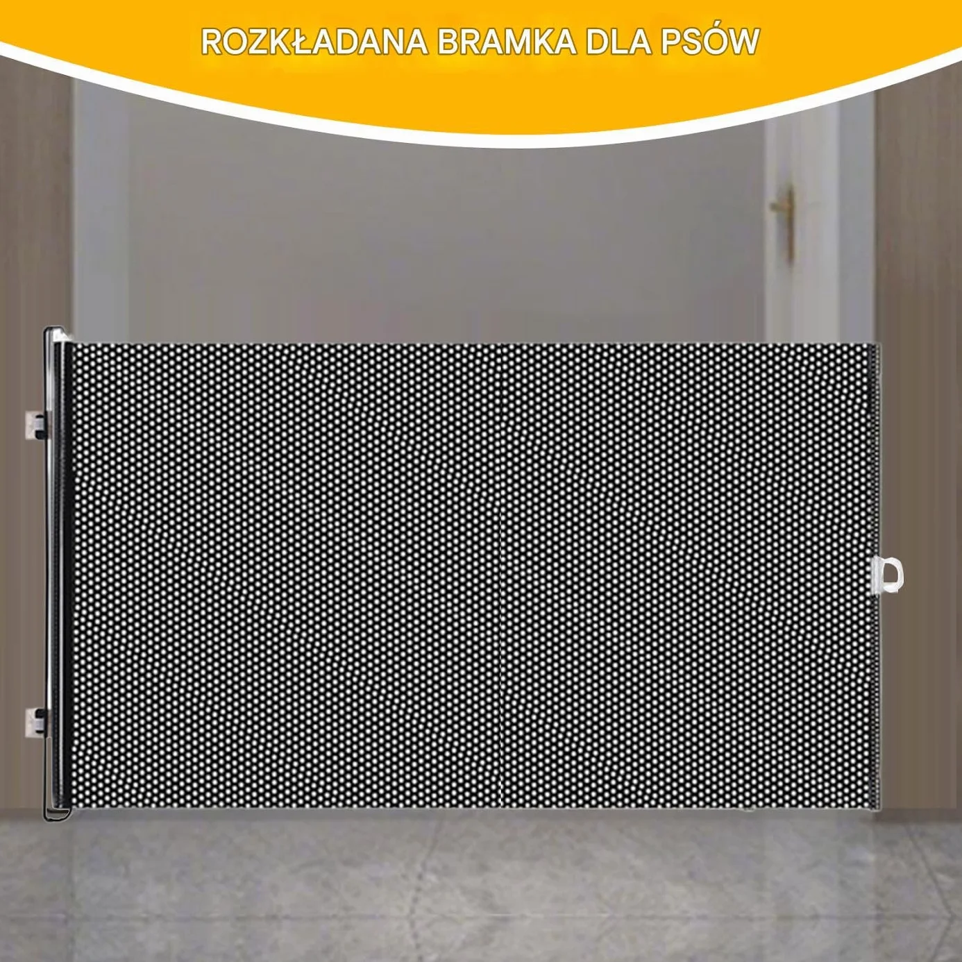 Rozsuwana Bramka Dla,Psia Bramka Rozsuwana - Ogrodzenie Przenośne z Przyssawkami Regulowane Składane Przeciwskoczne 50x125 cm dla Dzieci Schody Salon Ganek