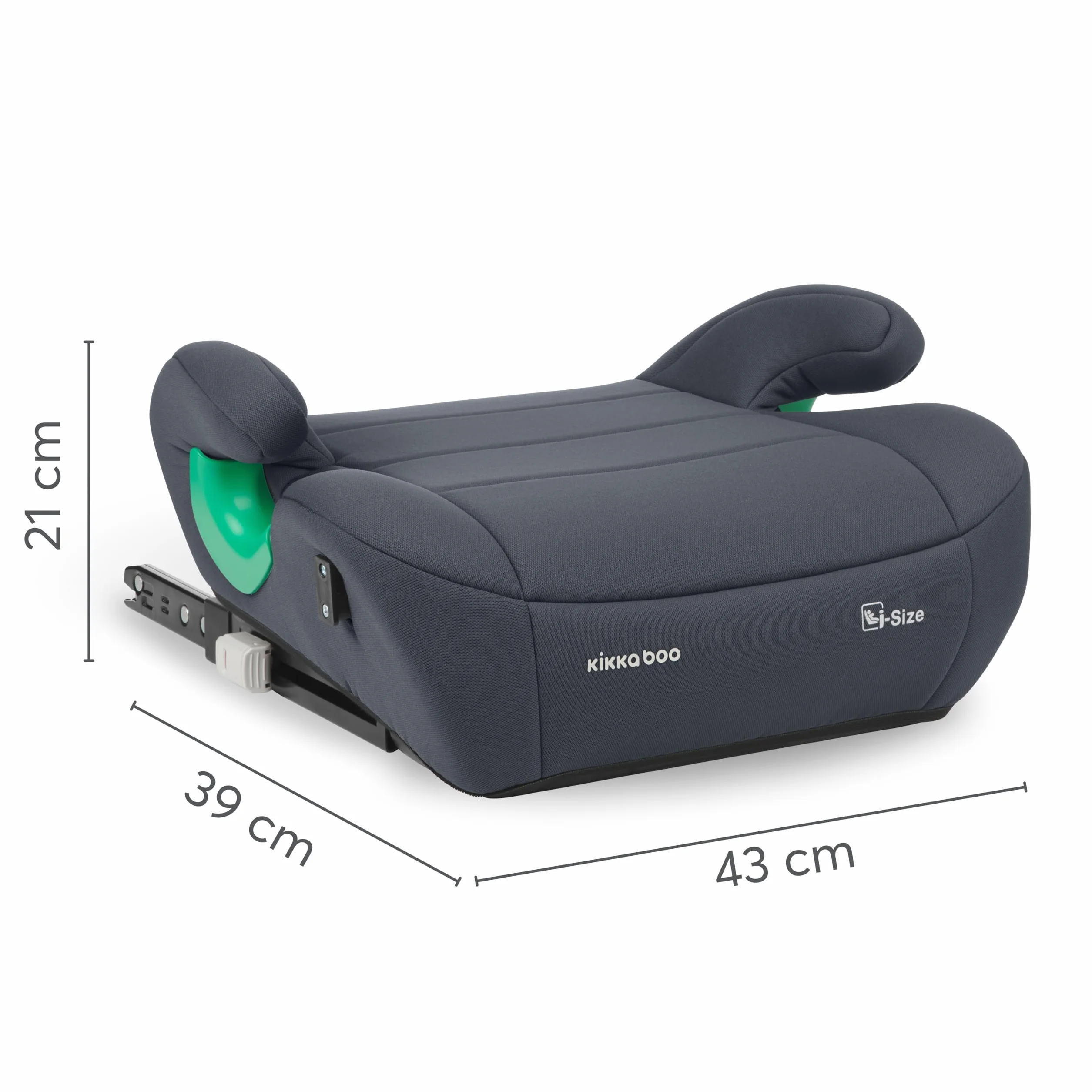 KikkaBoo i-POP Podstawka Samochodowa i-Size, 125–150 cm, Grupa 3, ISOFIX, dla Dzieci 7–12 Lat (22–36 kg), Szary