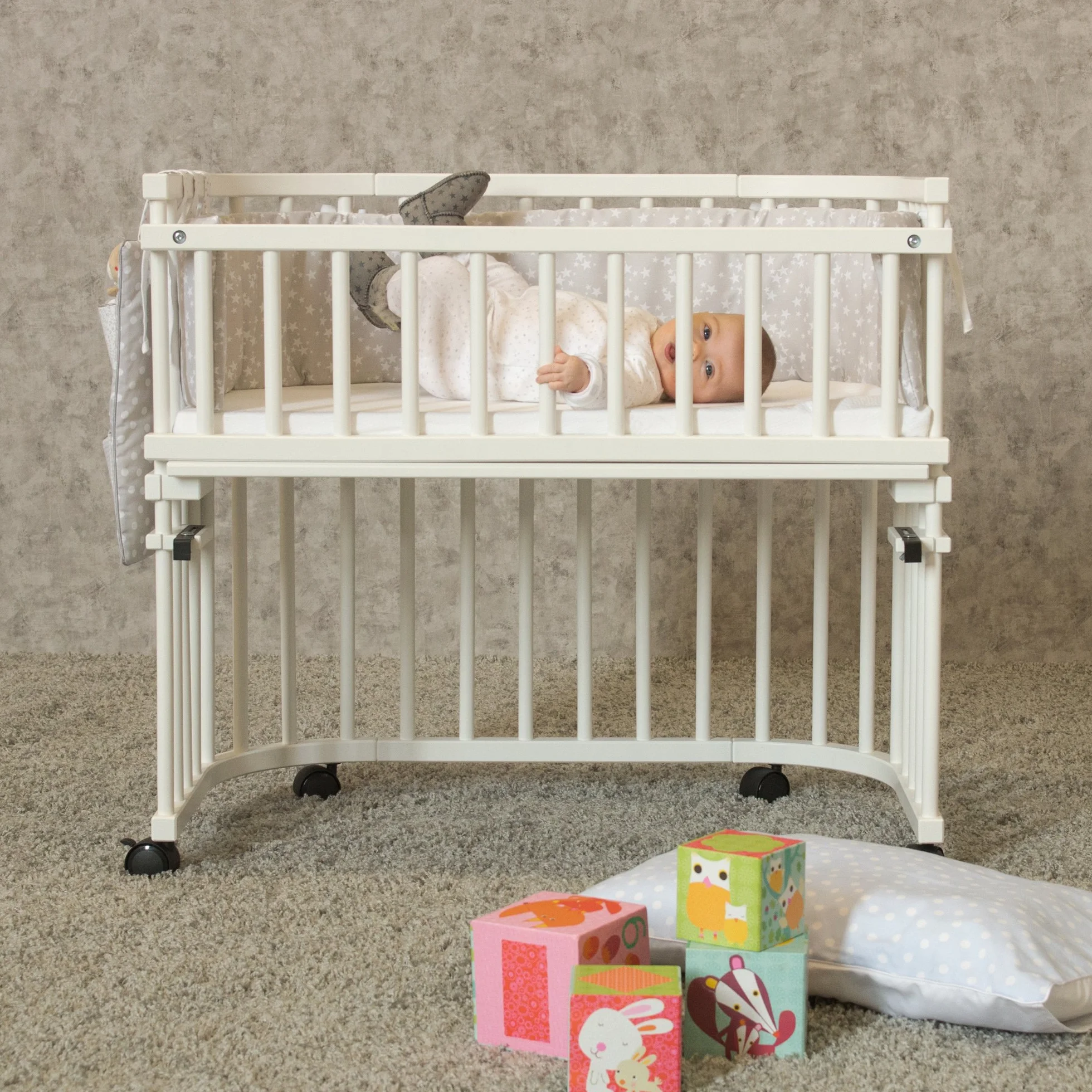 Babybay 100401 Zestaw Kółek do Łóżka oraz Wózka, 4 Sztuki, Czarny