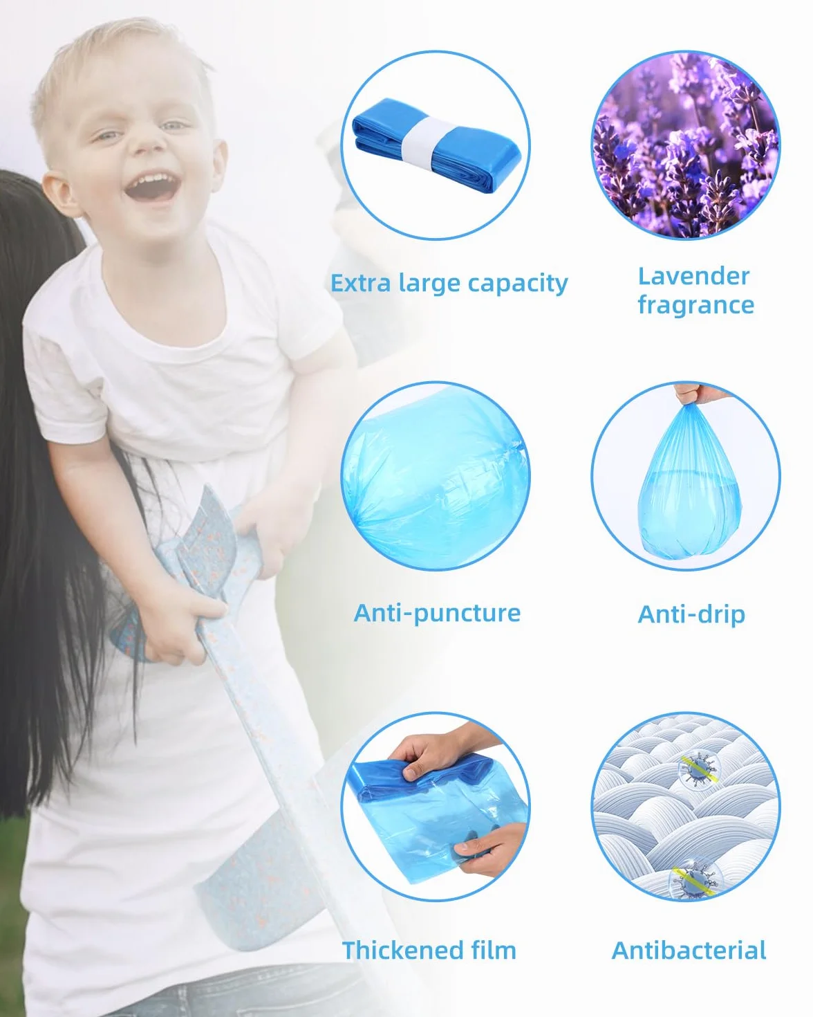 10 sztuk opakowań do uzupełniania folii uzupełniającej, 6,5 m, opakowania uzupełniające kompatybilne z AngelCare & Litter Locker II & Litter Locker Fashion & Tommee Tippe folie uzupełniające