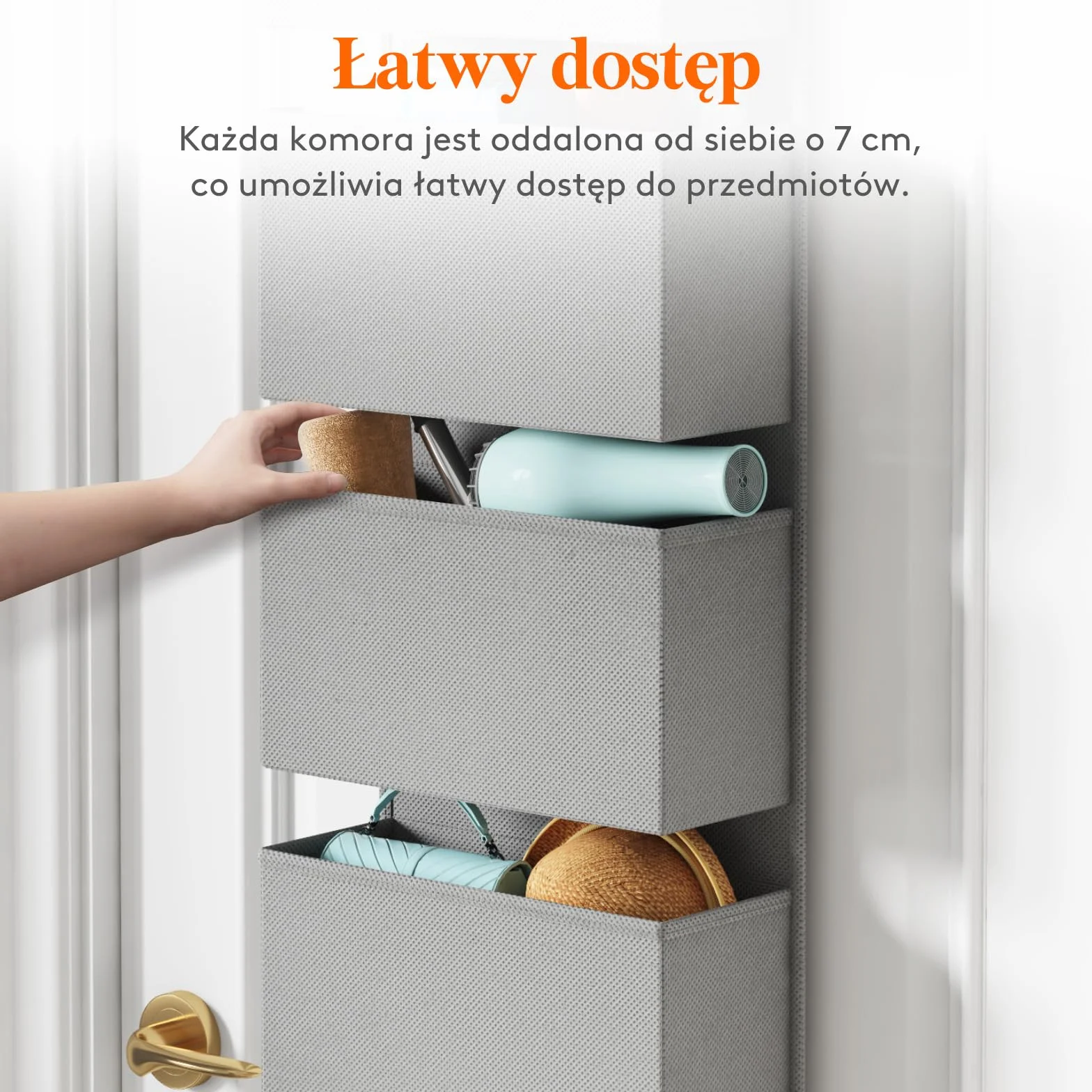Lifewit Torba wisząca za Drzwiami, z 5-Przedziałami, Wieszak na Zabawki, Załadowany 5-kilogramami, Nadaje Się do Sypialni/łazienek/Pralni/Pokoi, 12 x 33,5 x 122,5 Centymetry, Szary