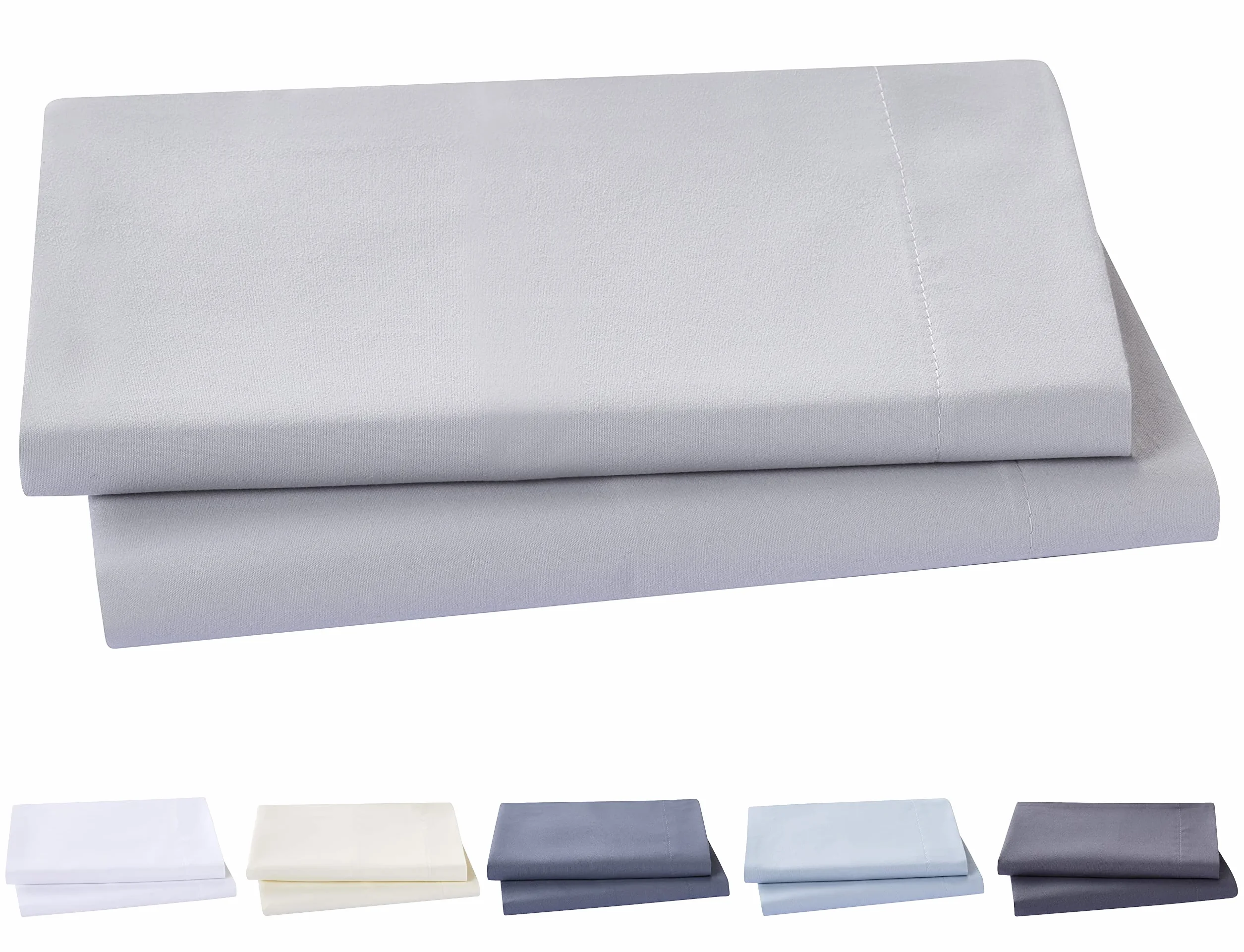 Todocama Zestaw 2 poszewek na poduszki, bardzo miękka, hipoalergiczna mikrofibra, zestaw 2-105 x 40 cm jasnoszary
