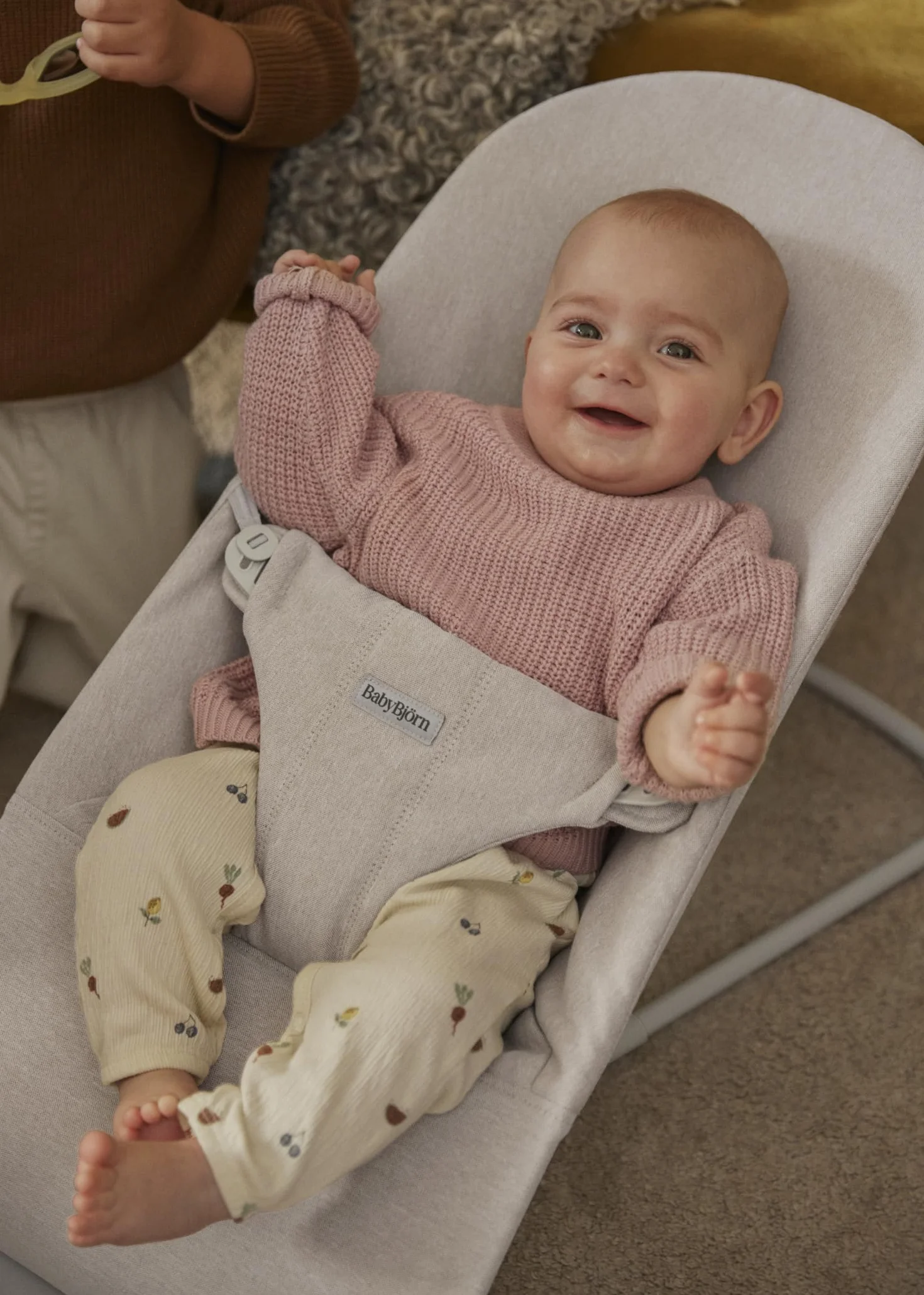 BabyBjörn Bouncer Bliss, tkany melanż, jasnobeżowy
