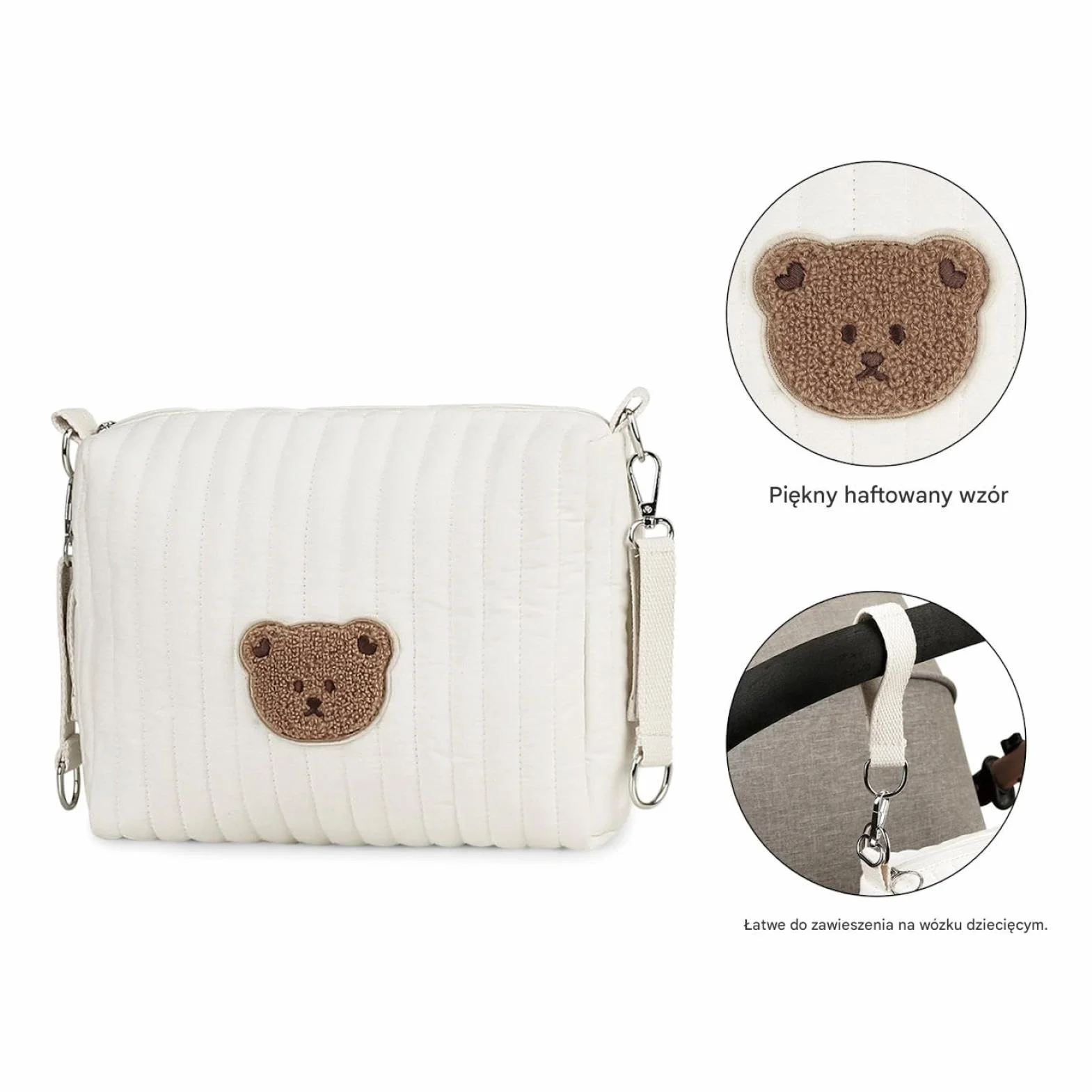 Diaper Bag Organizer | Bear Design Foldable Pouch | Packing Cubes for Diaper Bag for Bottle Socks Kids Mom Dad, Travel Maternity Hospital Packing, Storage, Portable Nursery Organizer,