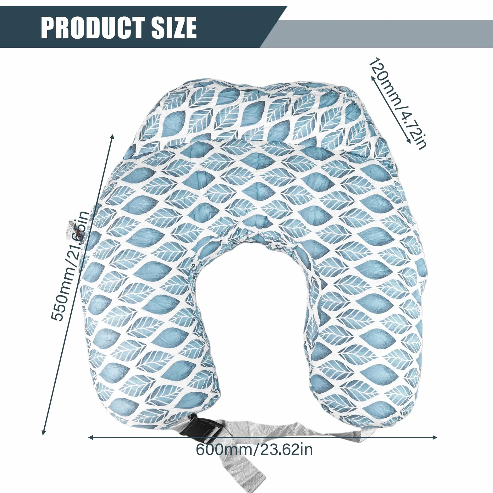 GBKDQQ Poduszka do karmienia, poduszka dla kobiet w ciąży, małe rogalik do karmienia ze zdejmowaną poszewką na poduszkę do karmienia, Nursing Pillow z regulowanym pasem biodrowym i barierką