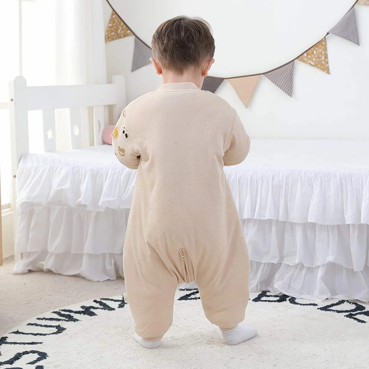 Mosebears Śpiwór niemowlęcy 2,5 TOG Unisex bawełniany śpiwór niemowlęcy z odpinanymi rękawami