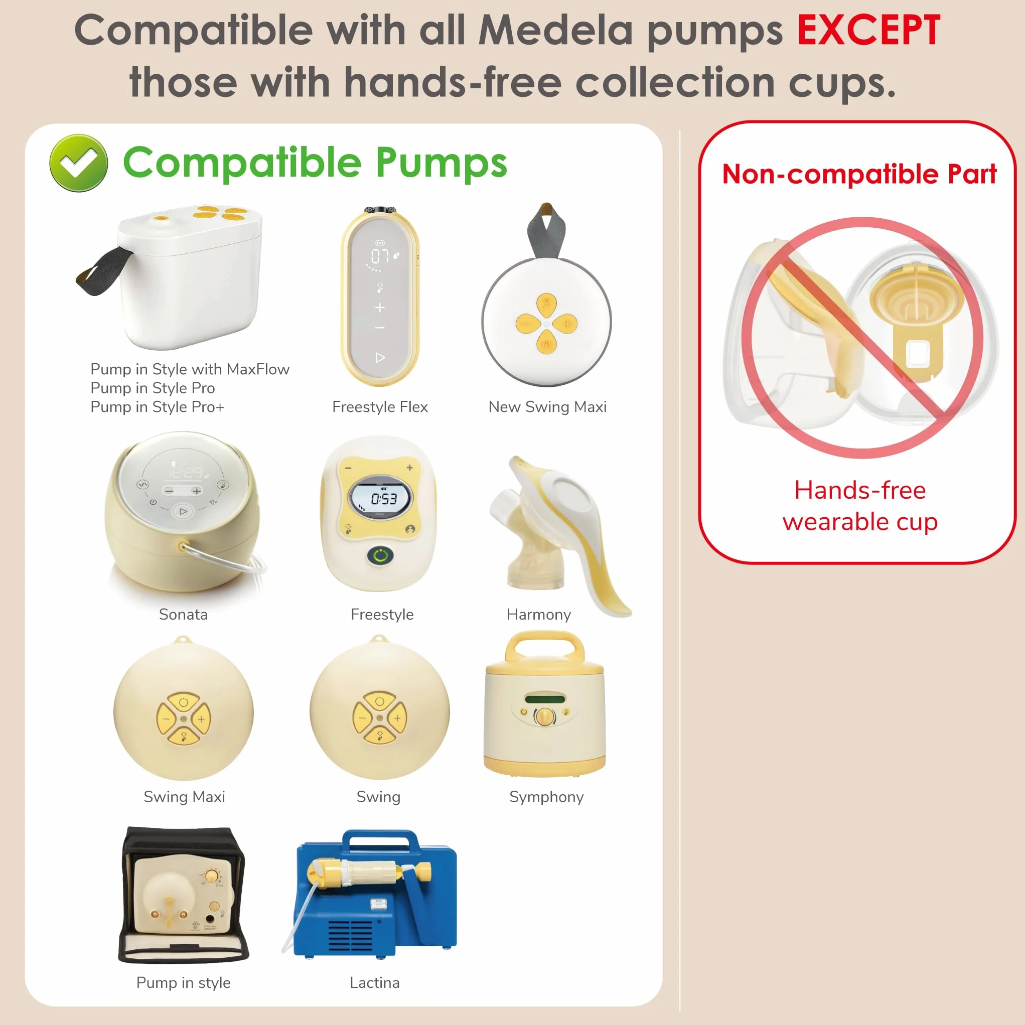 Maymom MyFit Comfy Series 19 mm dwuczęściowa osłona piersi kompatybilny z częściami laktatorów Medela, zamiennik osłon Medela, pasuje do złącza MaxFlow Flex, 2 szt.