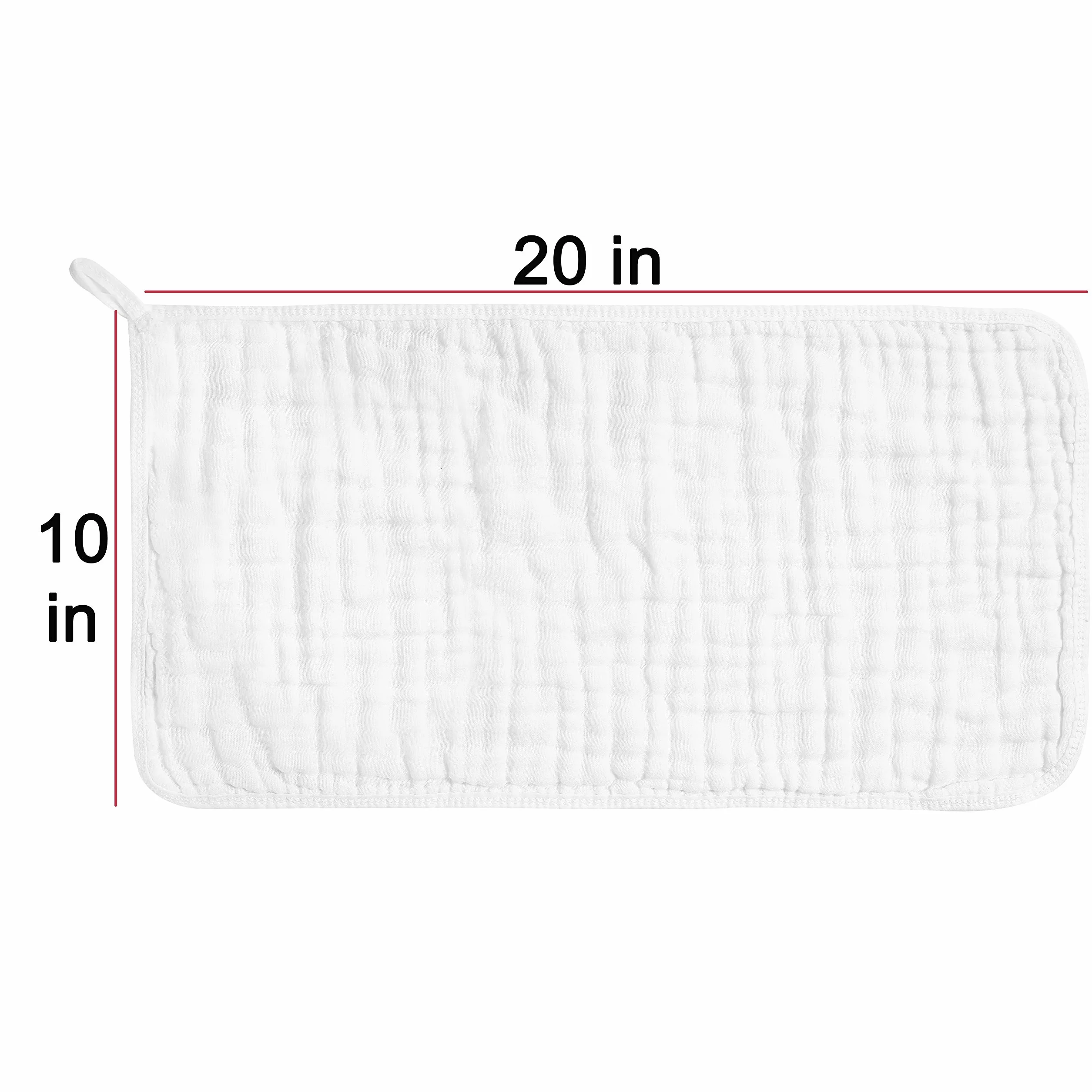 CottCare Muślinowe ściereczki do odbijania dla niemowląt, 100% bawełna, duże, 50 x 25 cm, 6 warstw, pogrubione, super miękkie i chłonne, 6 szt., białe