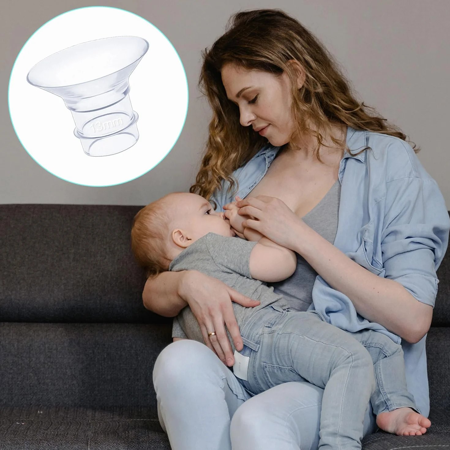 10szt Wkladki Kolnierzowe, Nadajace Sie Noszenia Wkladka Kolnierzowa Laktatora z Karta Pomiaru Sutków Akcesoria do Laktatorów Kompatybilne z Momcozy S9/S9Pro/S12/S12Pro (13/15/17/19/21mm)