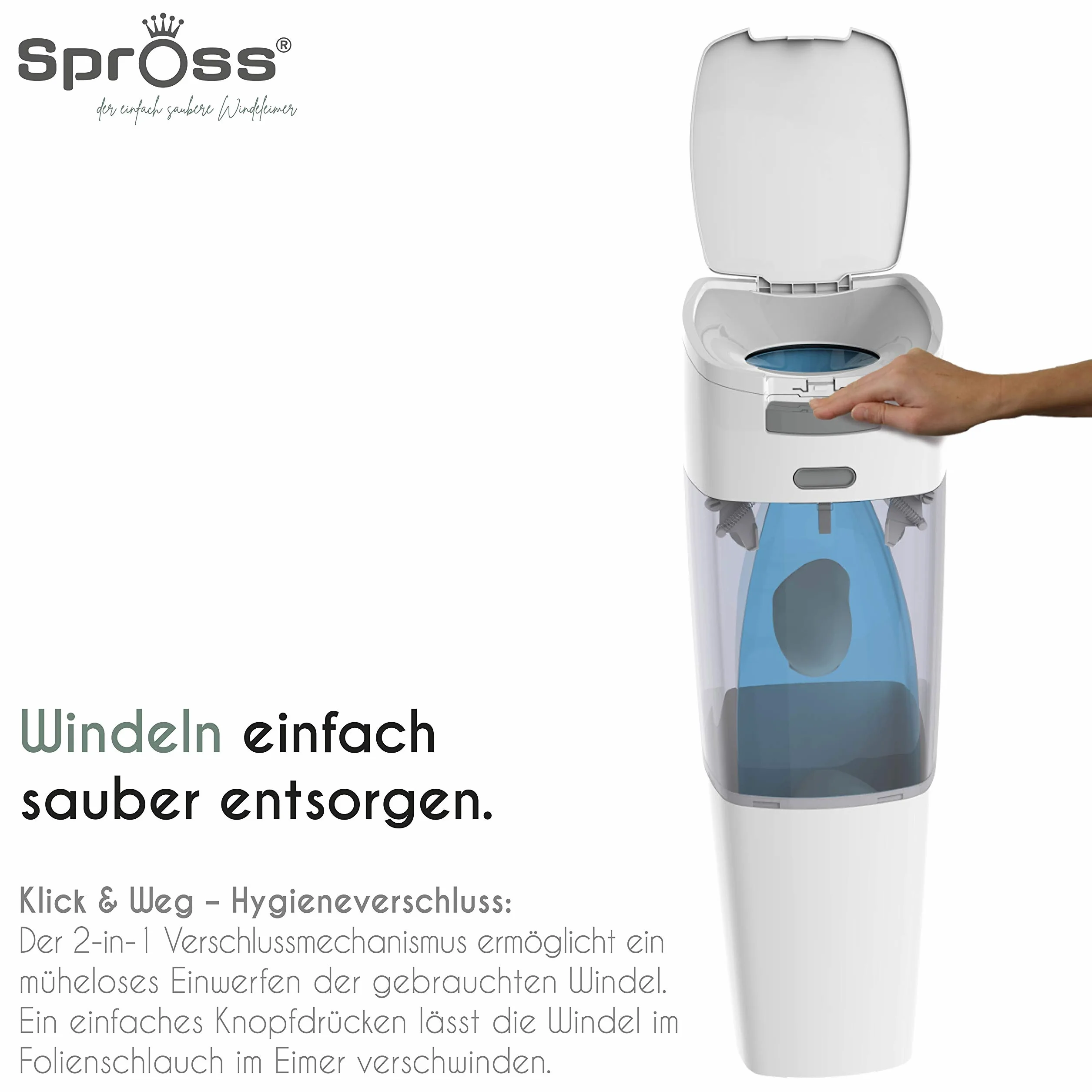 Spross Nachfüllkassetten für Spross Windeleimer - 12 Stück - Schützt vor unangenehmen Geruch
