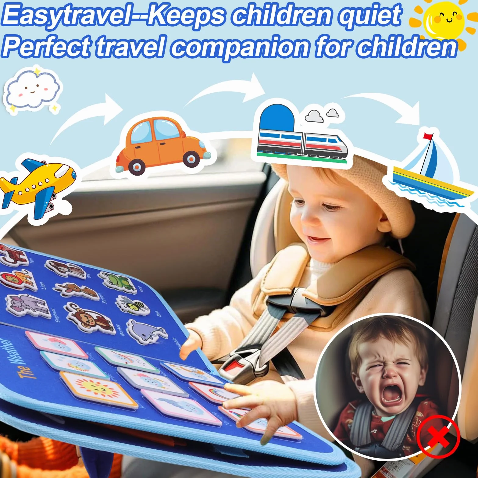 Książka Montessori, Busy Board Montessori 2 lata, sensoryczna książka, zabawki Montessori, interaktywna walizka, zabawki edukacyjne dobra motoryka prezent dla dzieci 1 2 3 lata