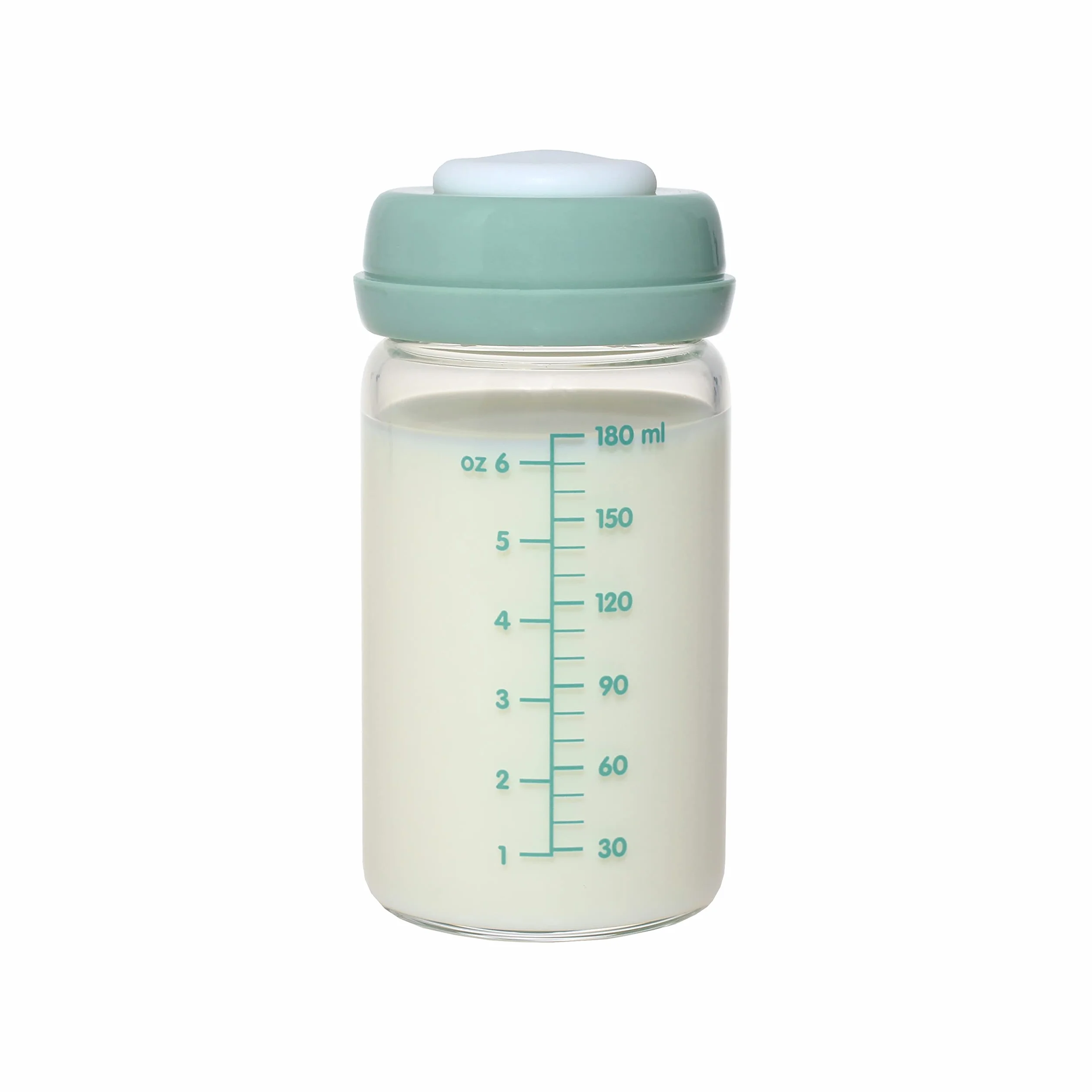 Szklane butelki do przechowywania mleka matki, 180 ml, nadają się do mycia w zmywarce, zamrażarce i kuchence mikrofalowej (szklane butelki do przechowywania mleka matki, 4 x 180 ml)