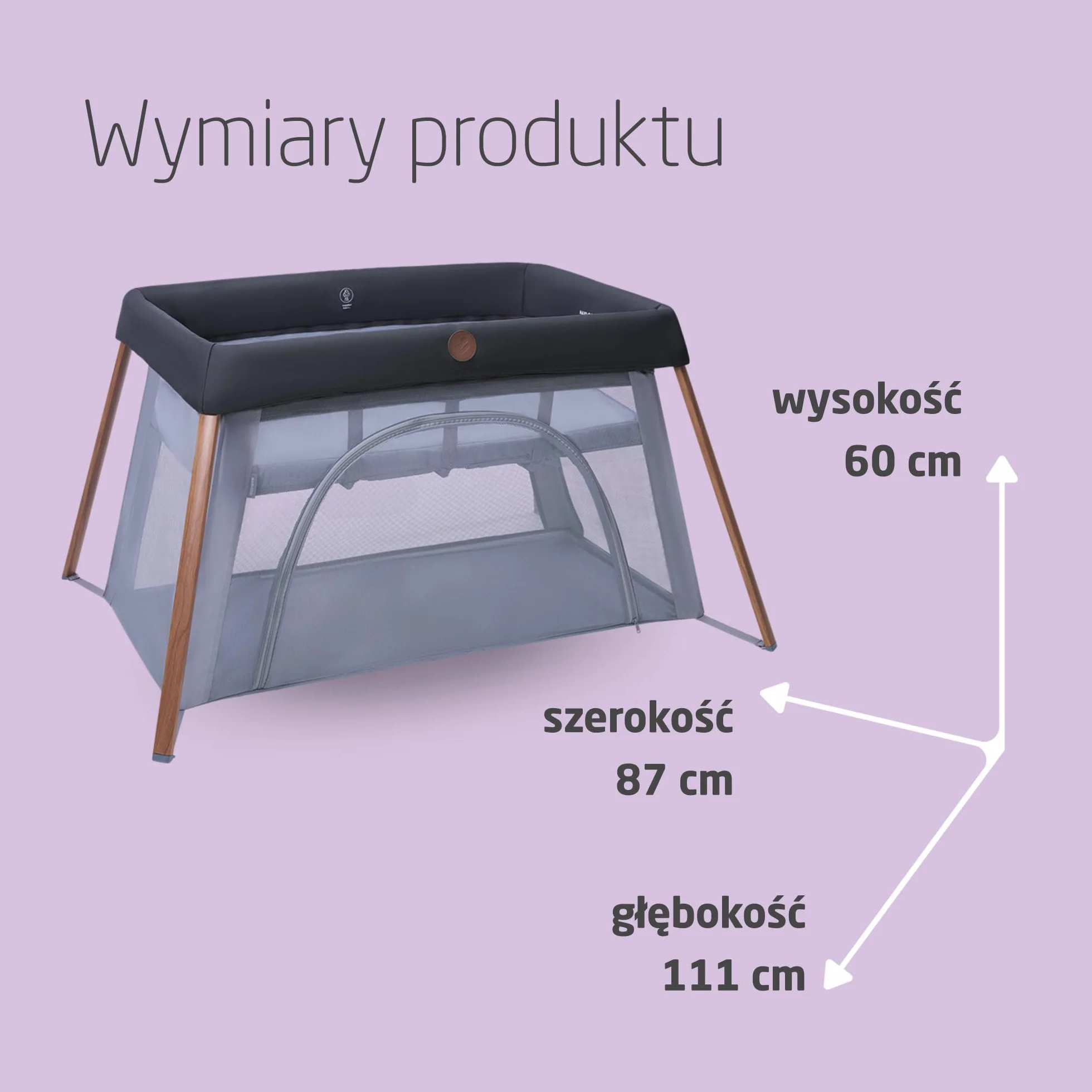 Maxi-Cosi Iris2, Łóżeczko Turystyczne dla Dziecka 2 w 1, 0-3 Lat, 0-15 kg, Kompaktowe Łóżeczko, 2 Poziomy, Boczne Wejście, Składane i Lekkie, Rozkładany Materac, Eco Care, Essential Graphite