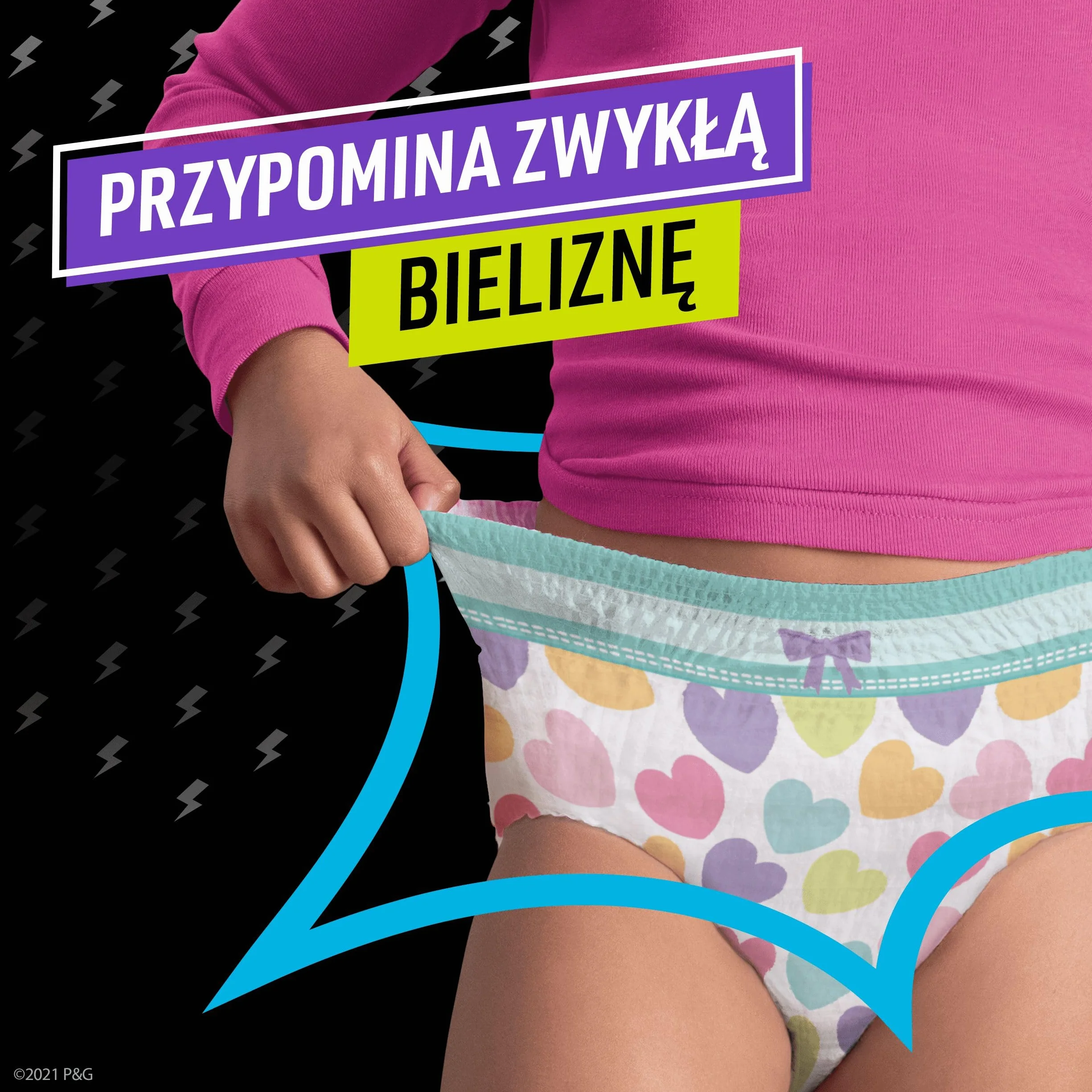 Ninjamas Statki kosmiczna chłonna bielizna na noc, 60 pary pieluchomajtek, 7 lata, 17kg-30kg, ochrona przed przeciekaniem przez całą noc