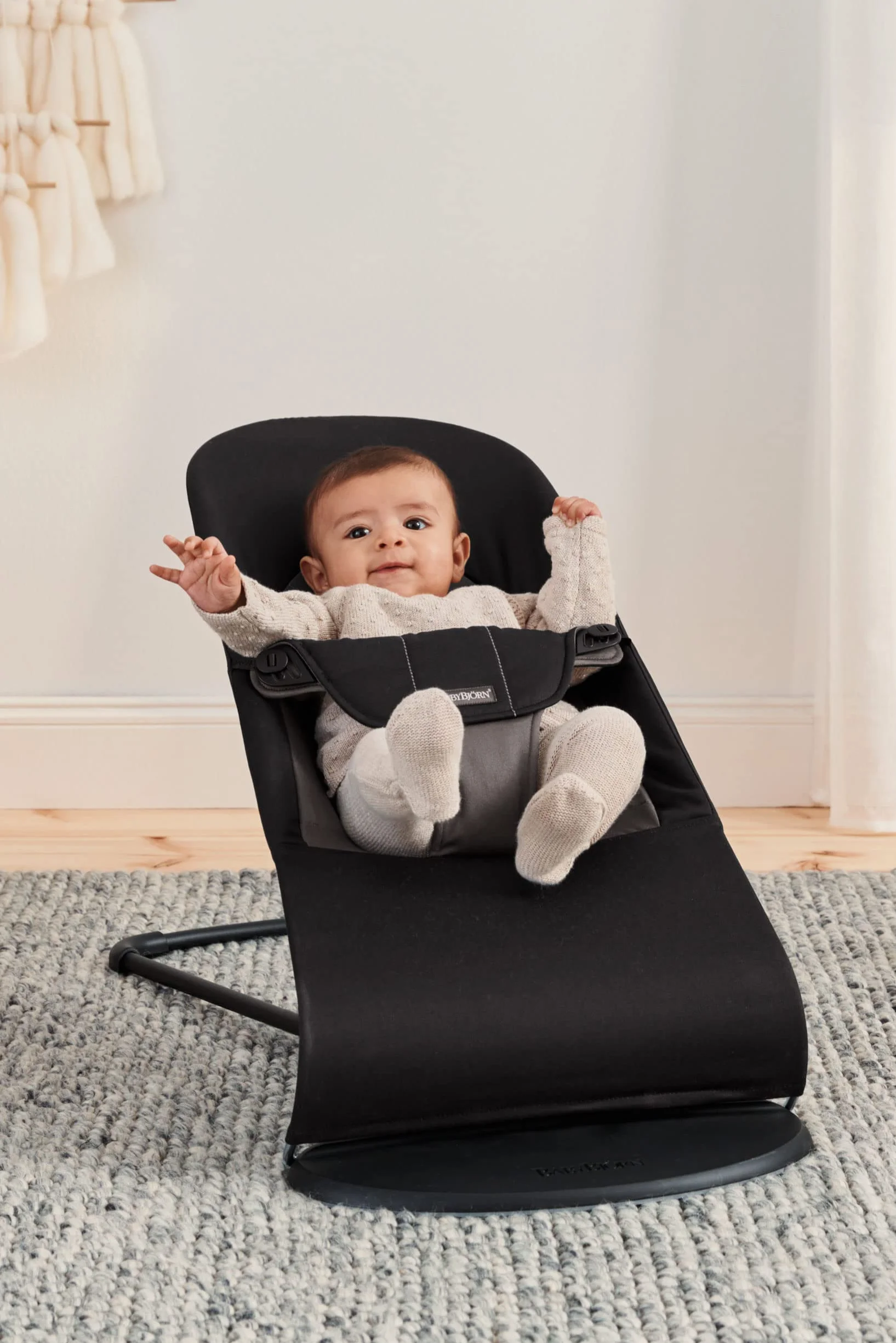 BabyBjörn Huśtawka dziecięca Balance Soft,tkana, czarny/ciemnoszary